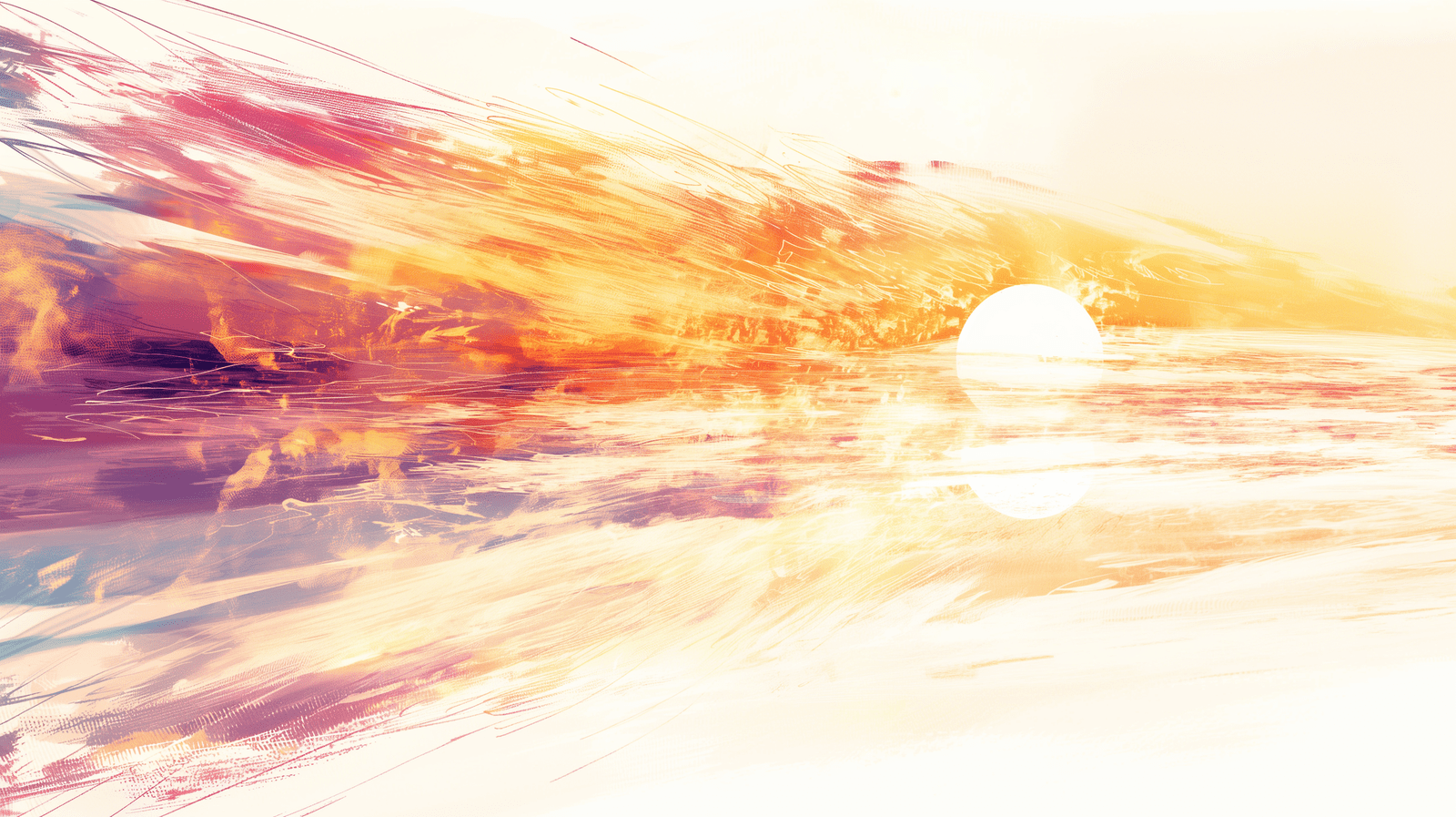 1600x897 Sunset Mural Wallpaper. Painting in Motion