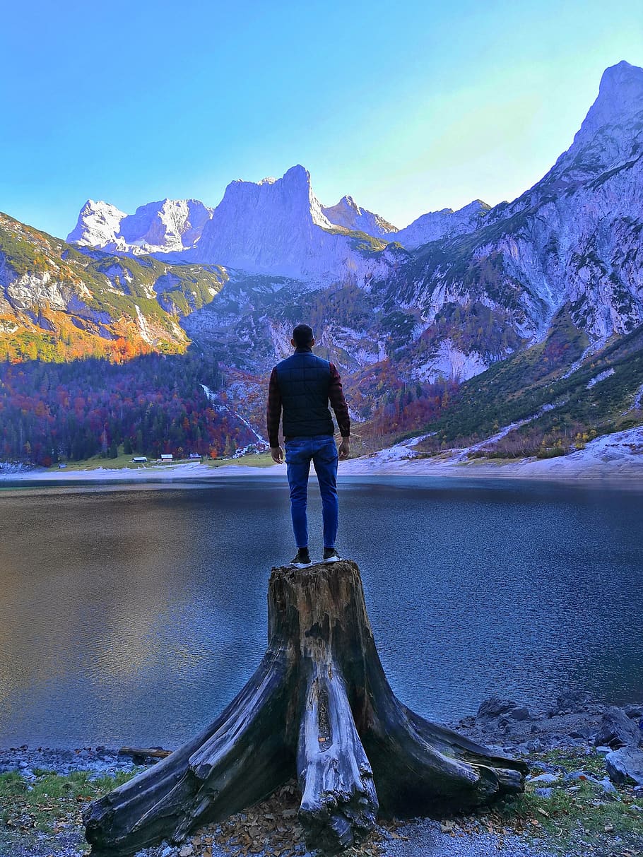910x1213 HD wallpaper: mountains, austria, dachstein, landscape, lake, nature, gosau