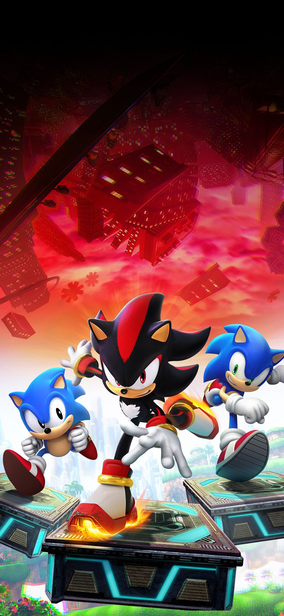 1170x2532 Sonic X Shadow Generations Artwork Wallpaper with Monocle