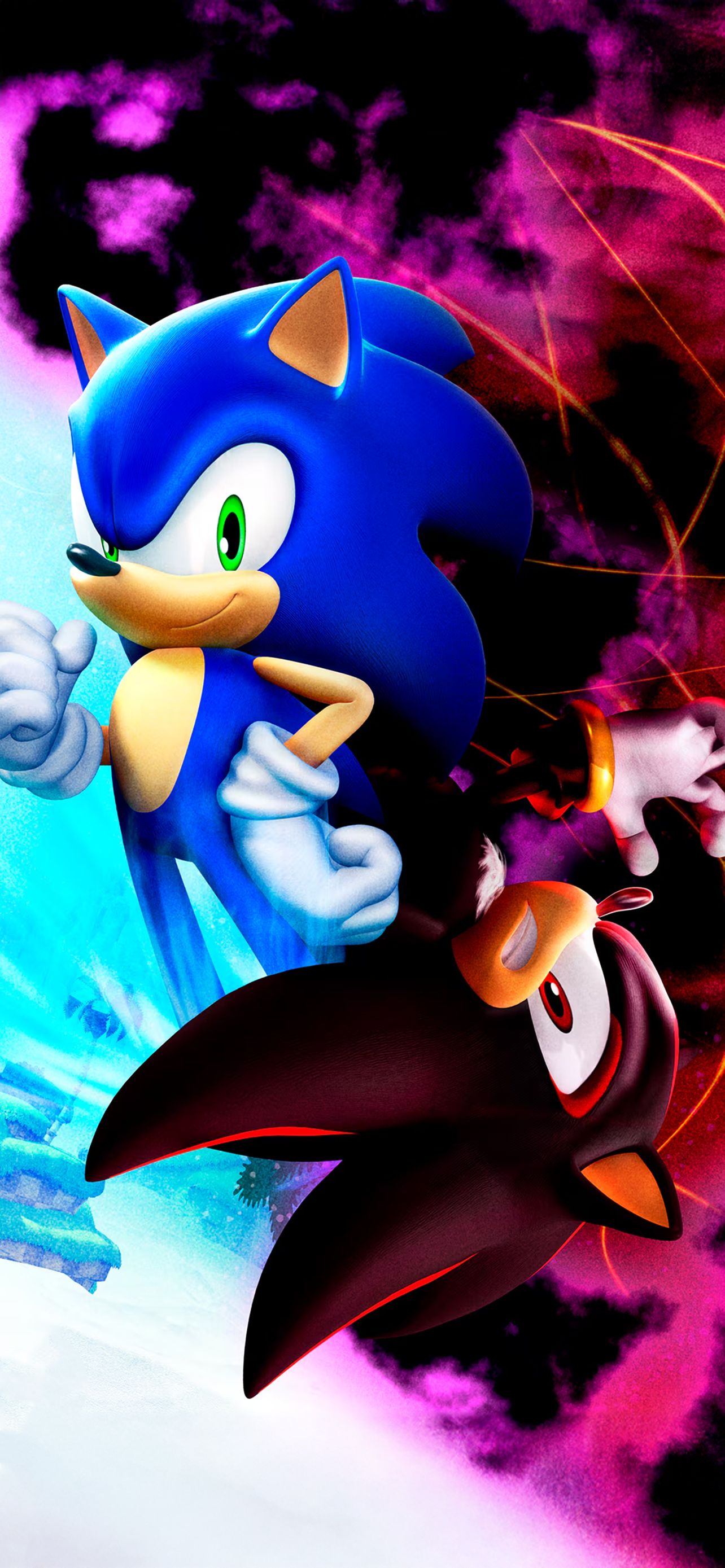 1284x2778 Sonic X Shadow Generations Artwork Version 2 Wallpaper with Monocle