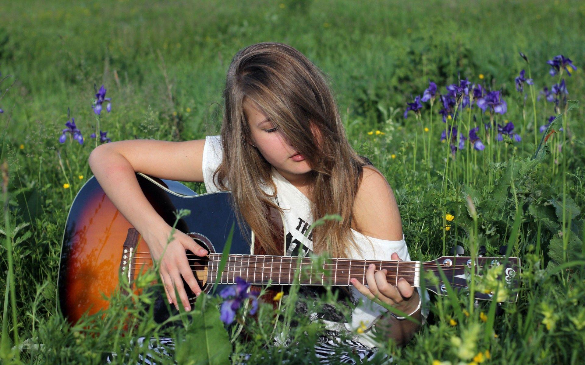 1920x1200 Girl guitar DECA string mood guitars girls women wallpaperx1200