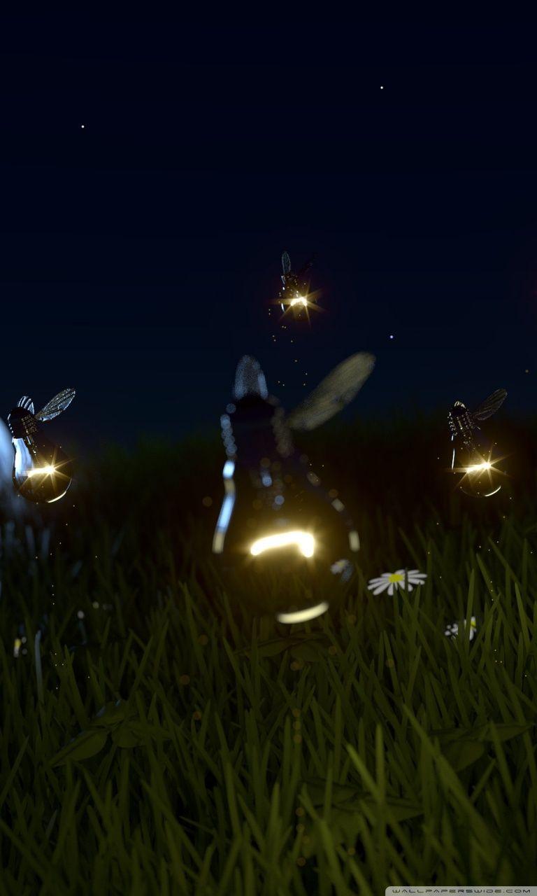 768x1280 Fireflies HD Wallpaper
