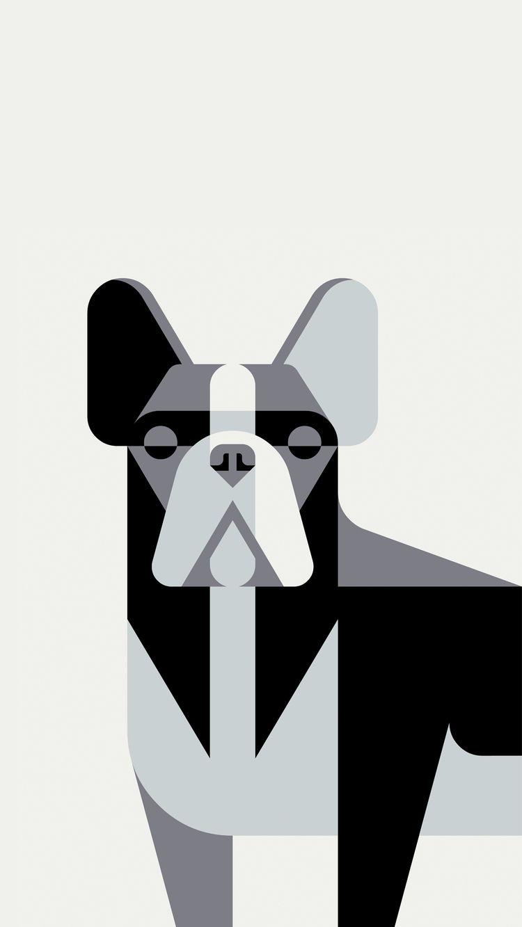 750x1333 Wallpaper. French bulldog art, Geometric animal wallpaper, Geometric animals