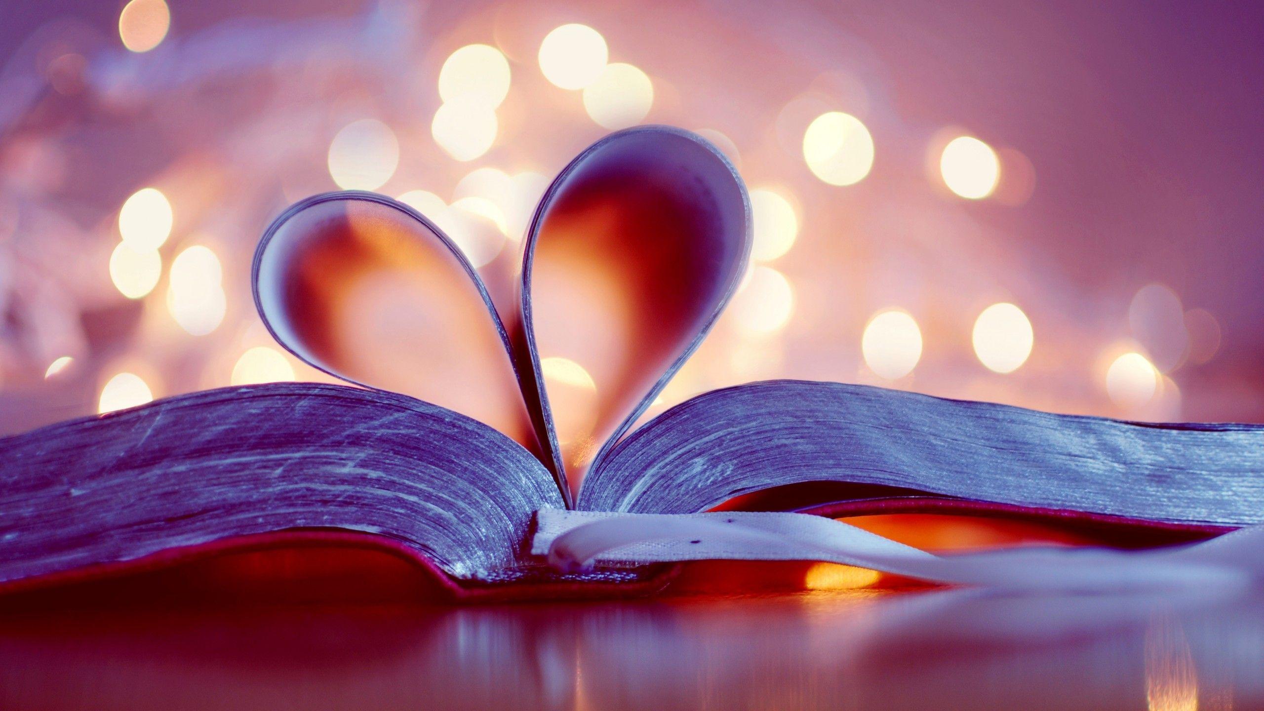 2560x1440 Stock Image love image, heart, book, 4k, Stock Image