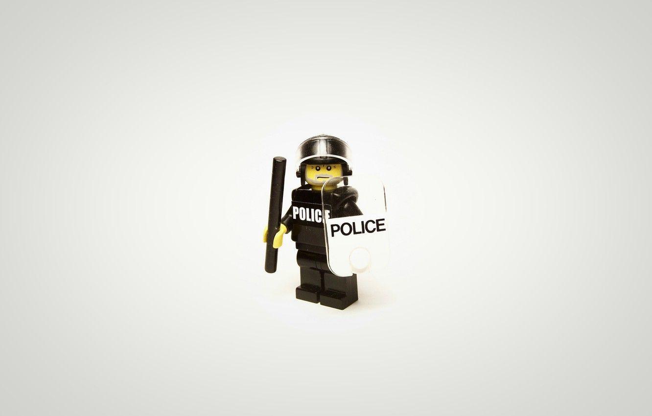 1332x850 Wallpaper police, minimalism, LEGO image for desktop, section минимализм