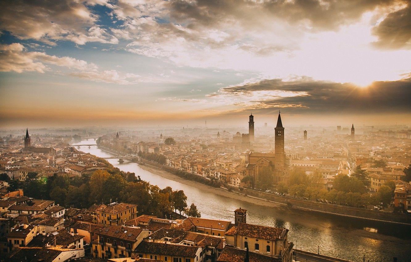 1332x850 Wallpaper the city, Italy, Verona image for desktop, section город