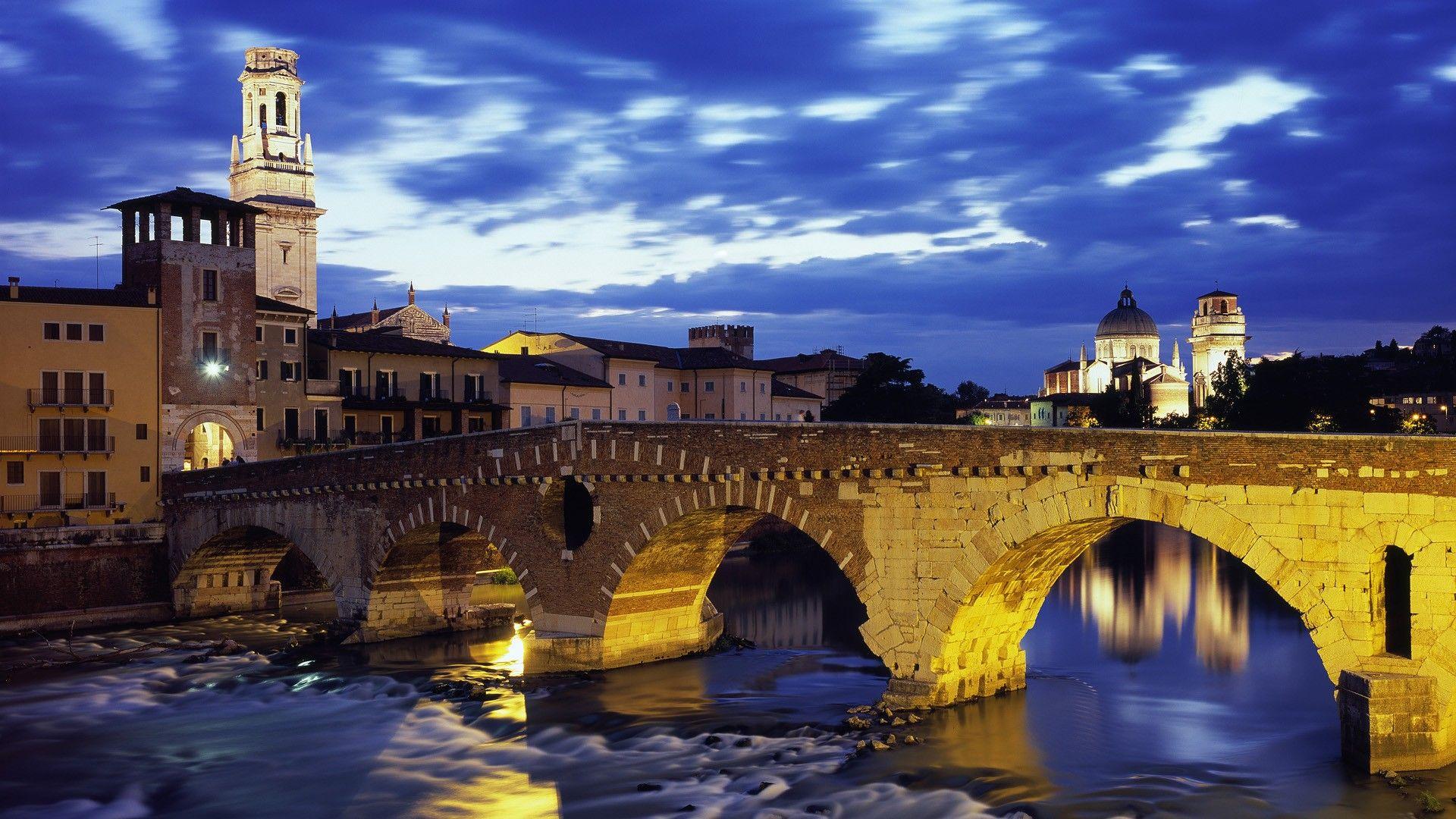 1920x1080 architecture, Buildings, Italy, Verona, Ponte, Pietra Wallpaper HD / Desktop and Mobile Background