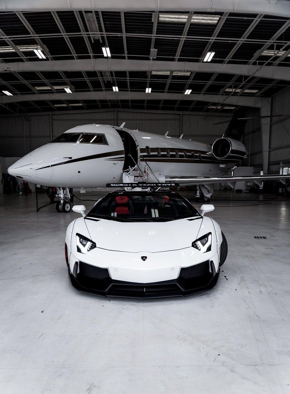 1104x1500 Luxury Car And Plane Wallpaper