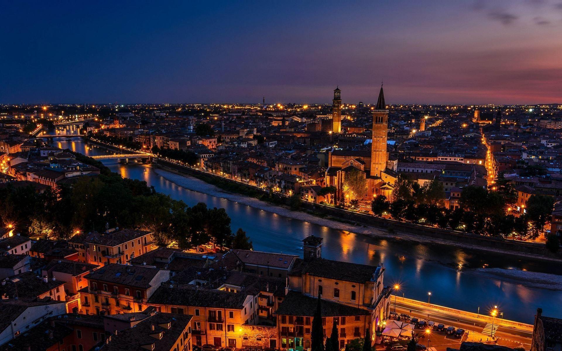 1920x1200 Verona at night, Italy wallpaper download. Wallpaper, picture, photo