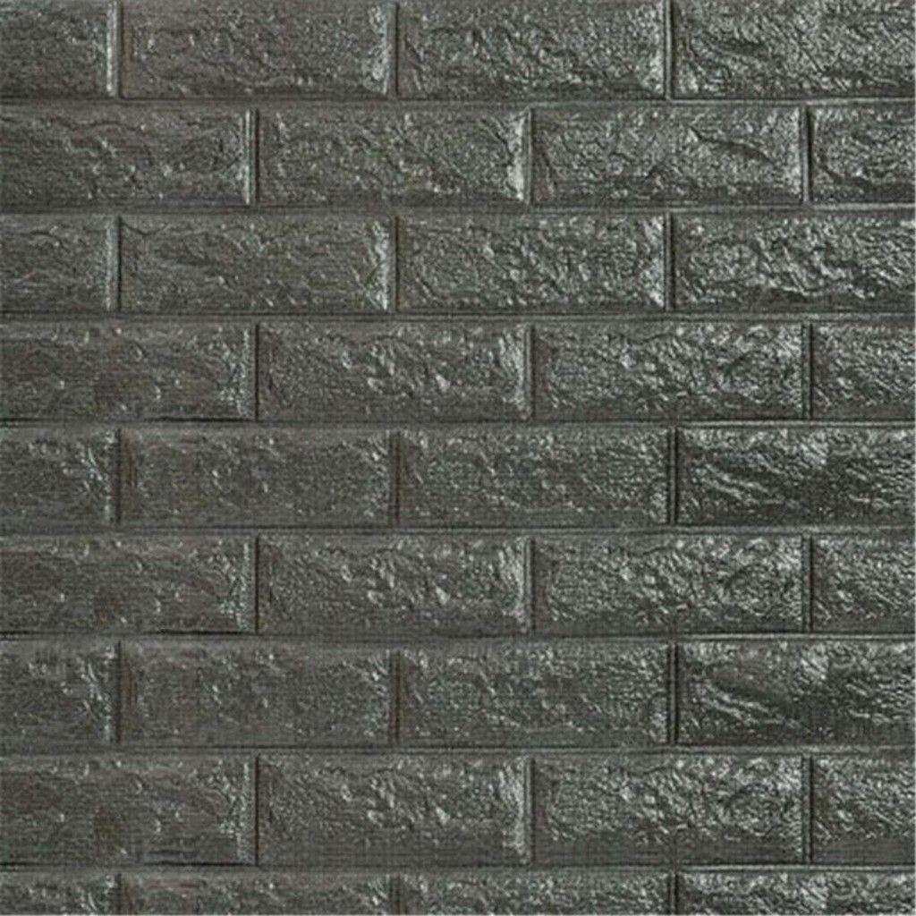 1024x1024 SK Mixes Shop PE Foam 3D Dark Grey Brick Panel Panel Wallpaper Sticker 70 * 70cm Home Decor Wall (H30)