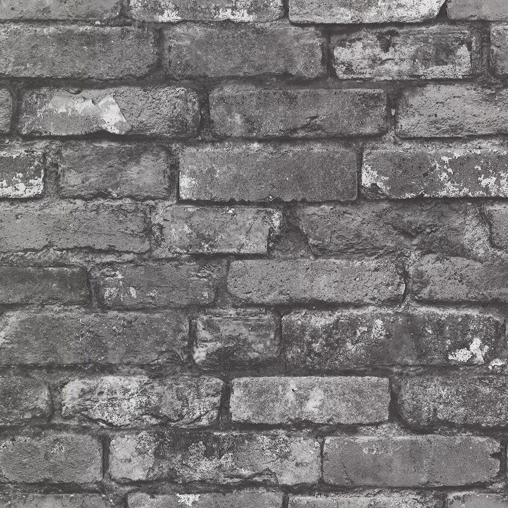 1000x1000 Beacon House Brickwork Slate Exposed Brick Wallpaper. The Home Depot Canada