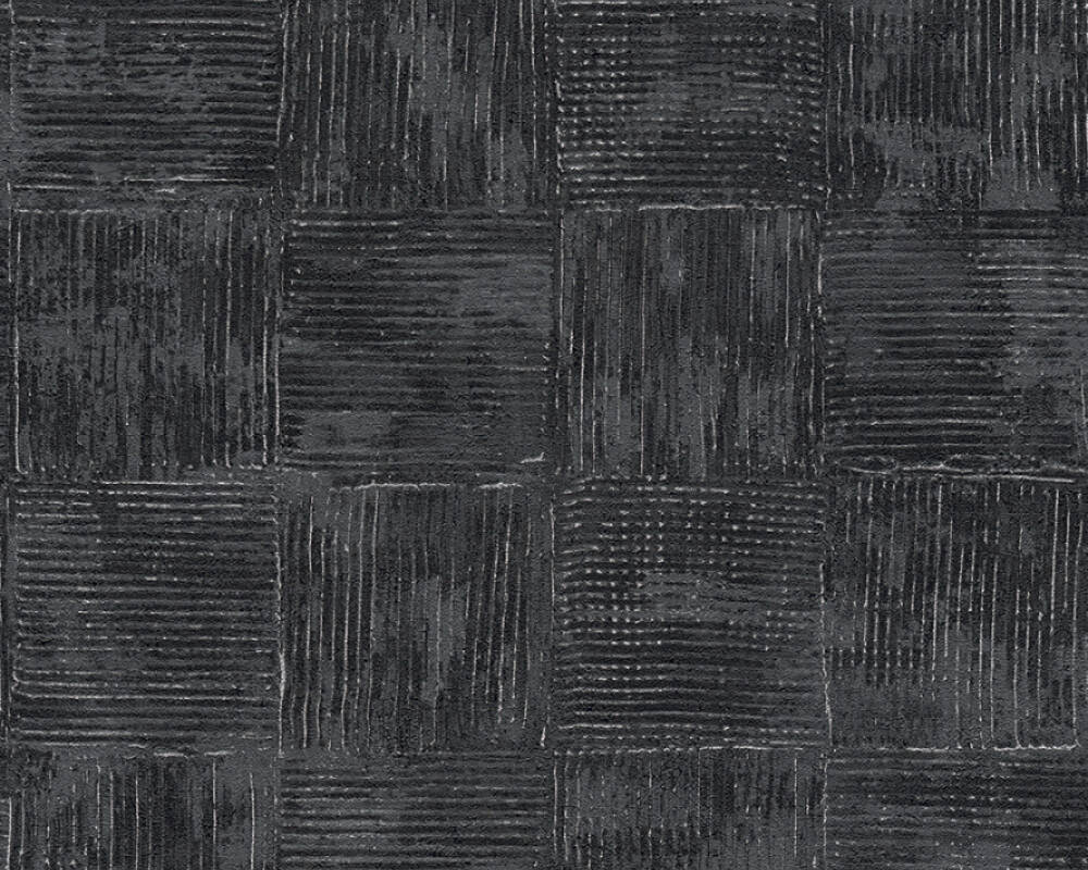 1000x800 Private Walls Wallpaper «Tile, Black, Metallic, Silver» 339893