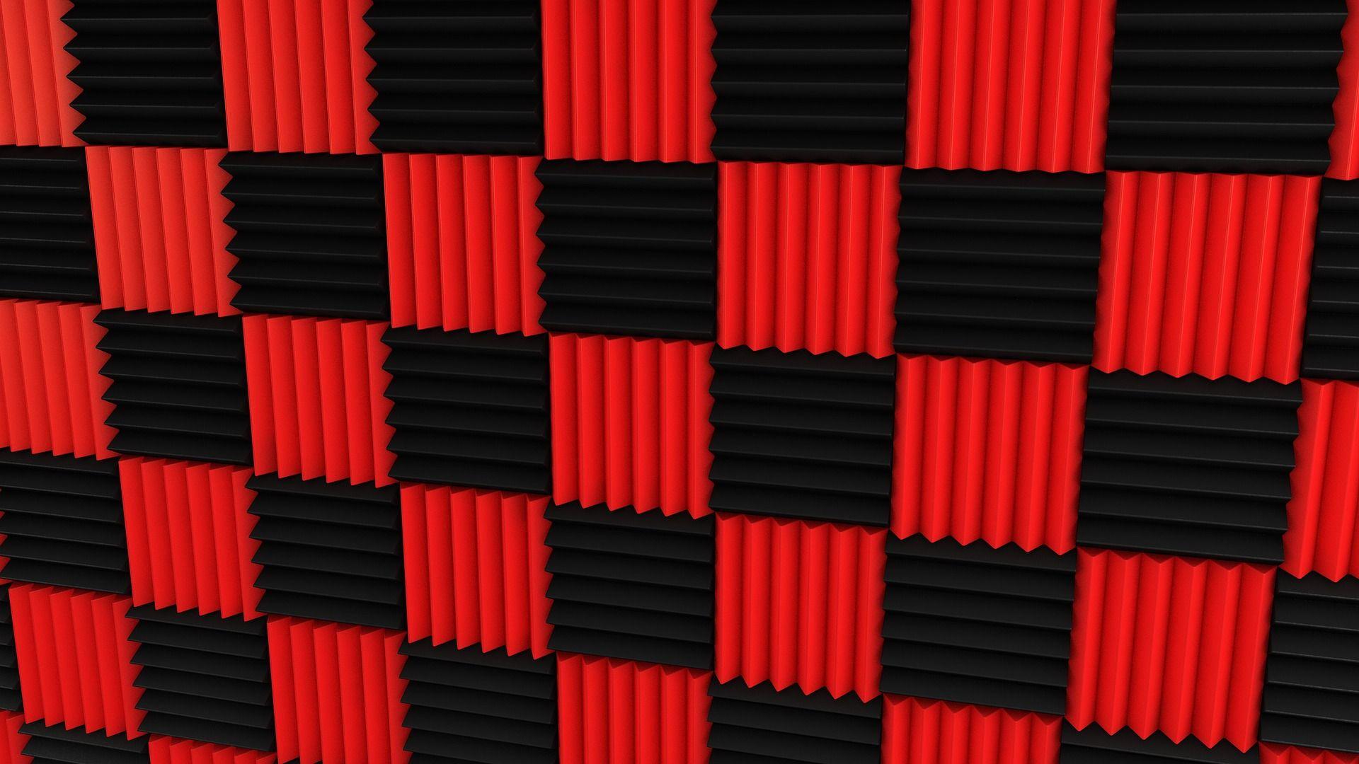 1920x1080 Red Black Tiles Cubes Wallpaper