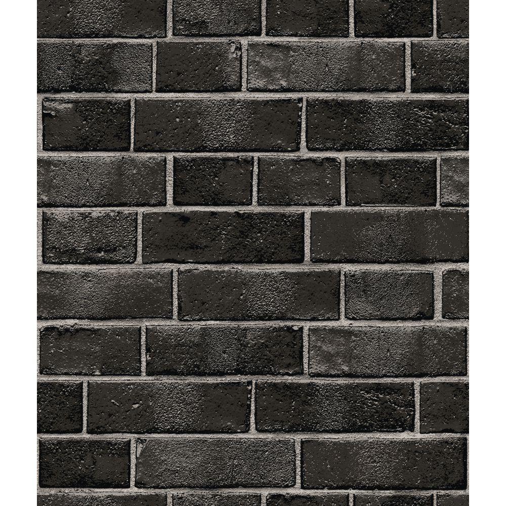 1000x1000 Removable Vinyl Wallpaper, Black Brick