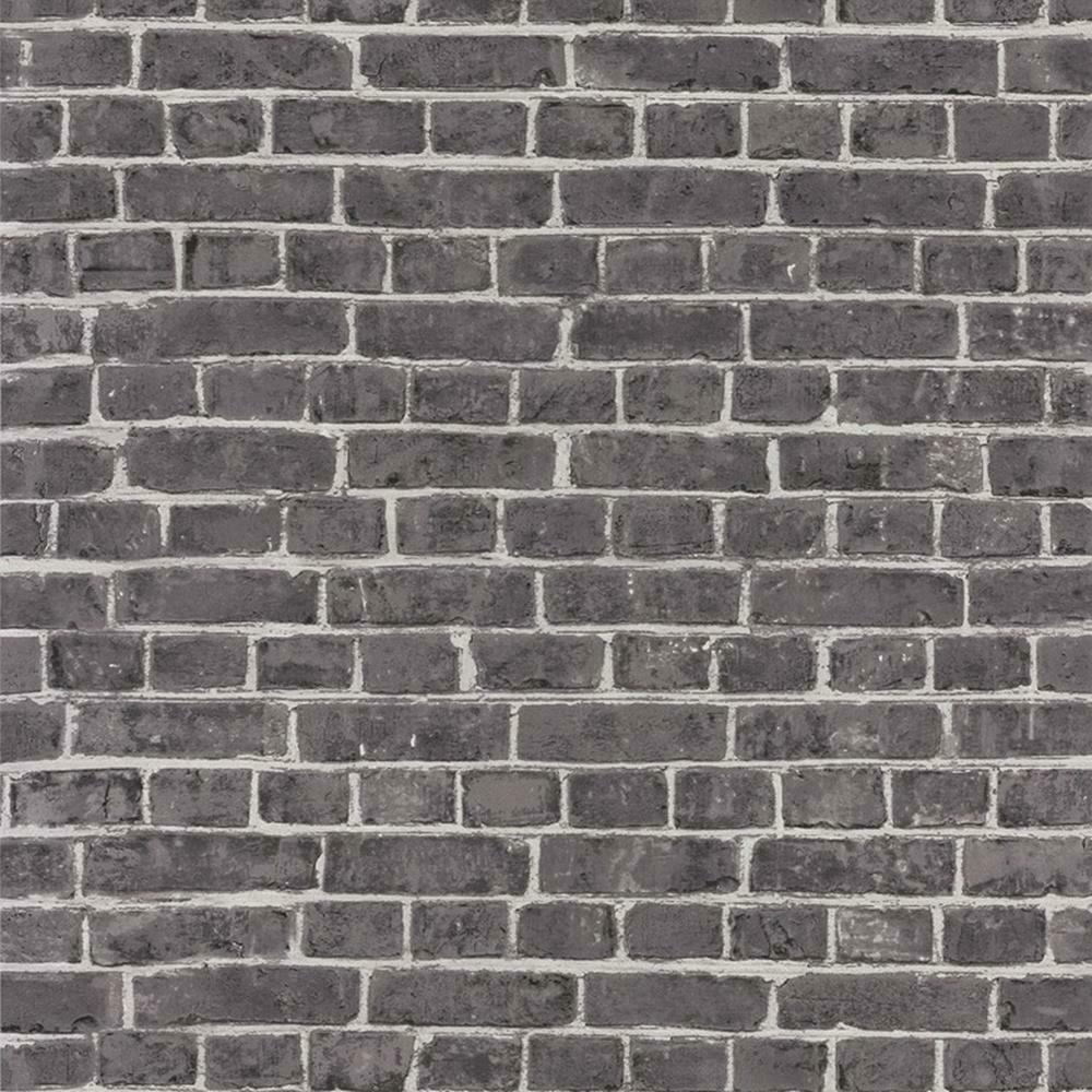 1000x1000 Street Art Black Brick Wall Effect Casadeco Wallpaper Colour Centre