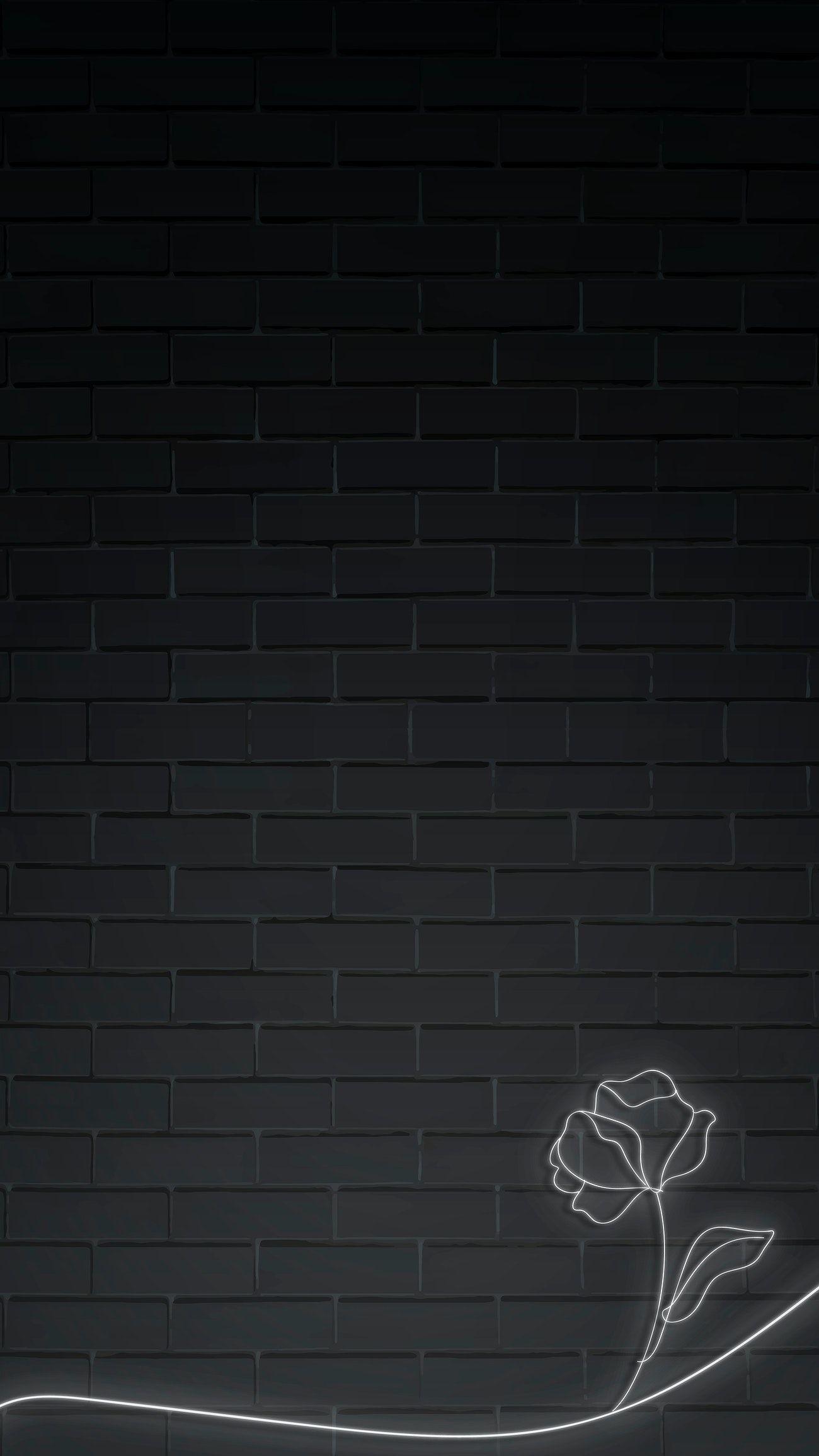 1300x2311 Flower on black mobile wallpaper. Royalty free vector