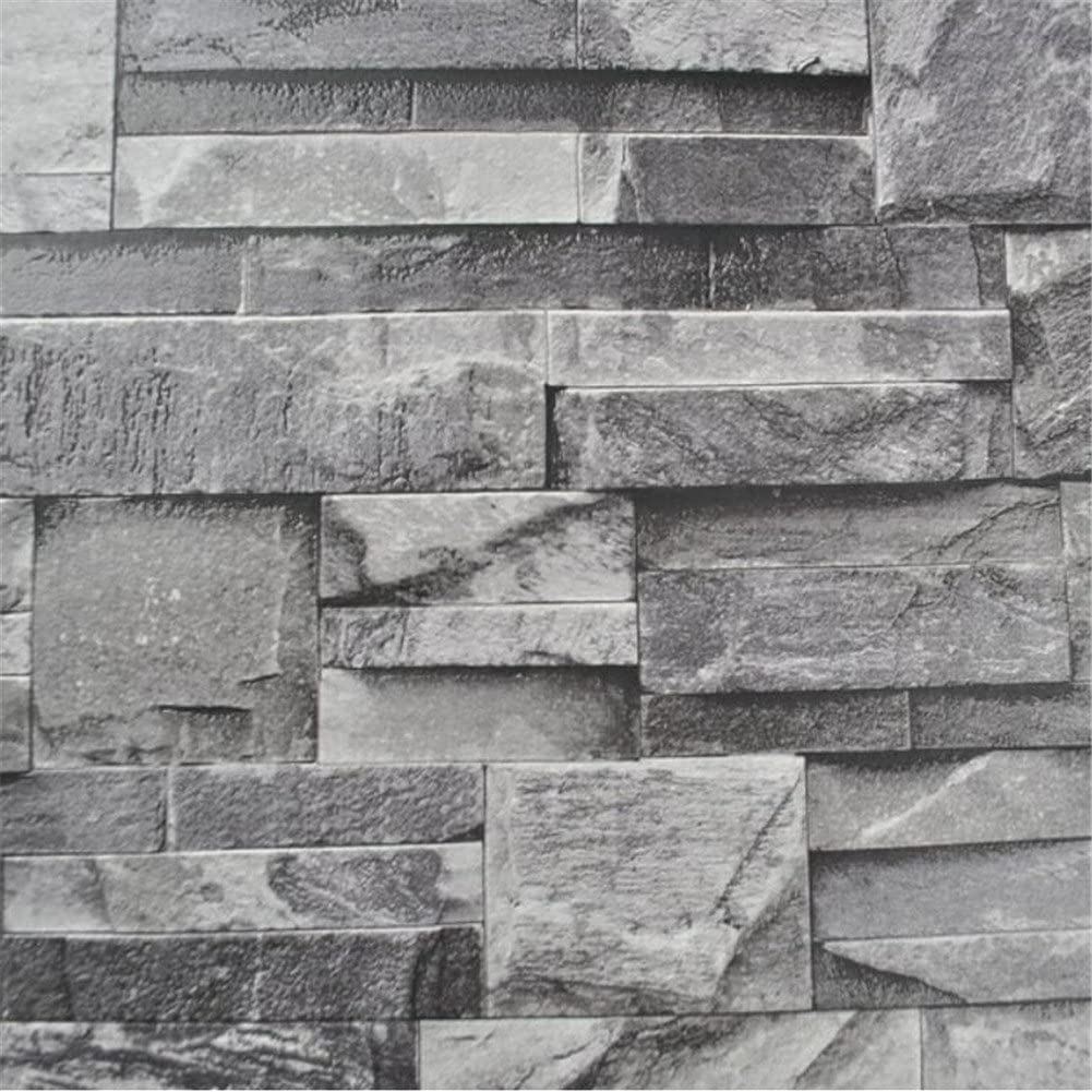 1001x1001 VALINK 3D Slate Stone Brick Effect Embossed Wallpaper, Washable Vinyl Natural Brown Grey Brick Wall Paper Roll, Wall Sticker for Bedroom Livingroom Walls Art Decoration Covering: Amazon.co.uk: DIY & Tools
