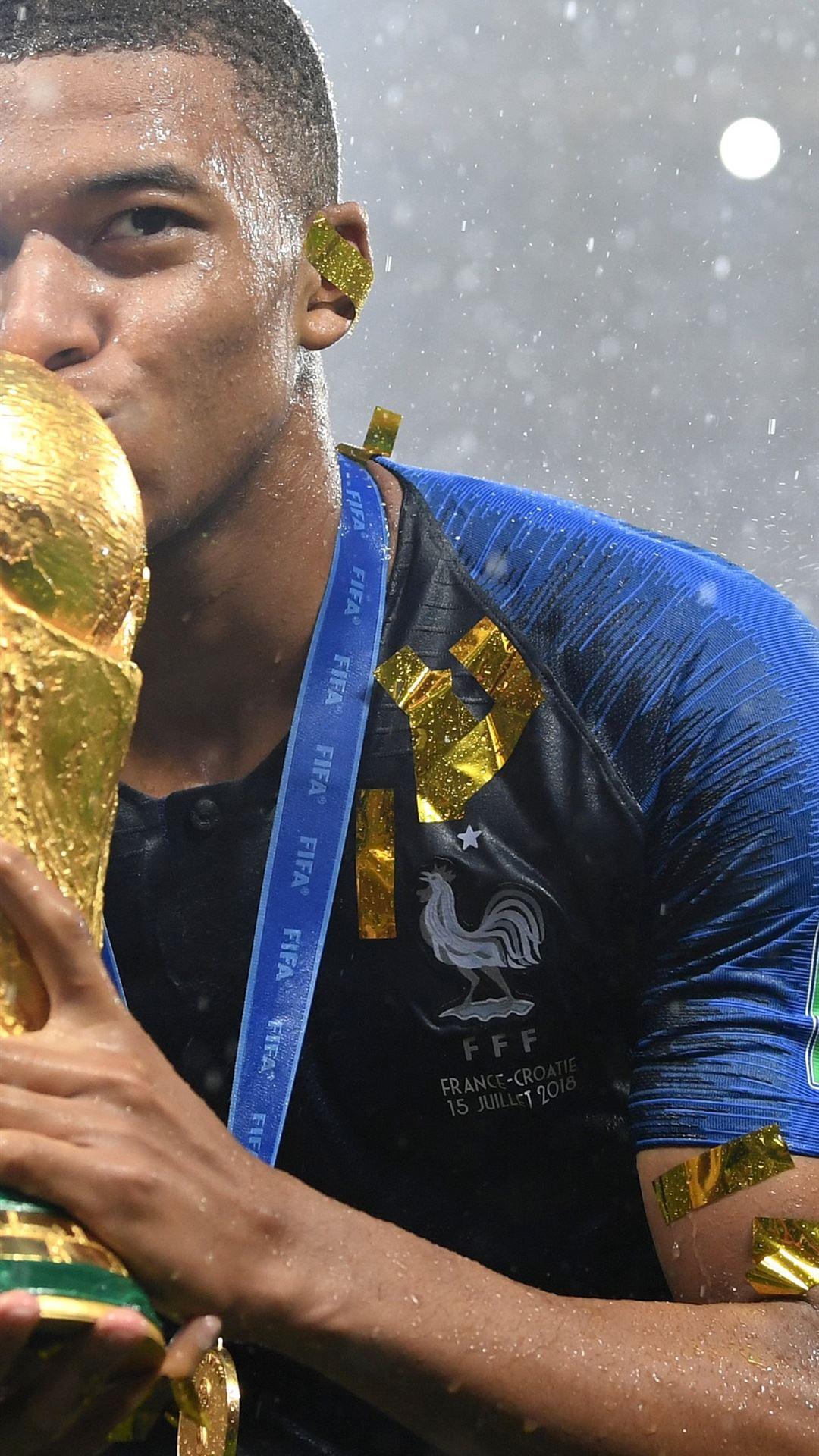 1080x1920 Kylian Mbappe Celebrates FIFA World Cup Win Sony X. iPhone 8 Wallpaper Free Download