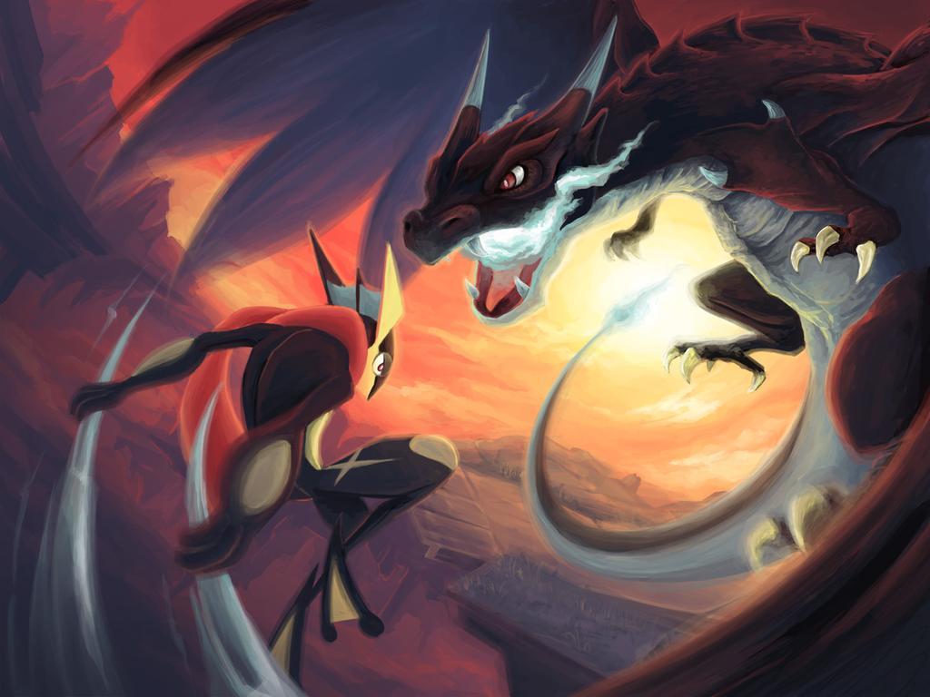 1024x768 franz, a chicken -. Draw Greninja vs Charizard, Monster Hunter style! MISSION ACCOMPLISHED