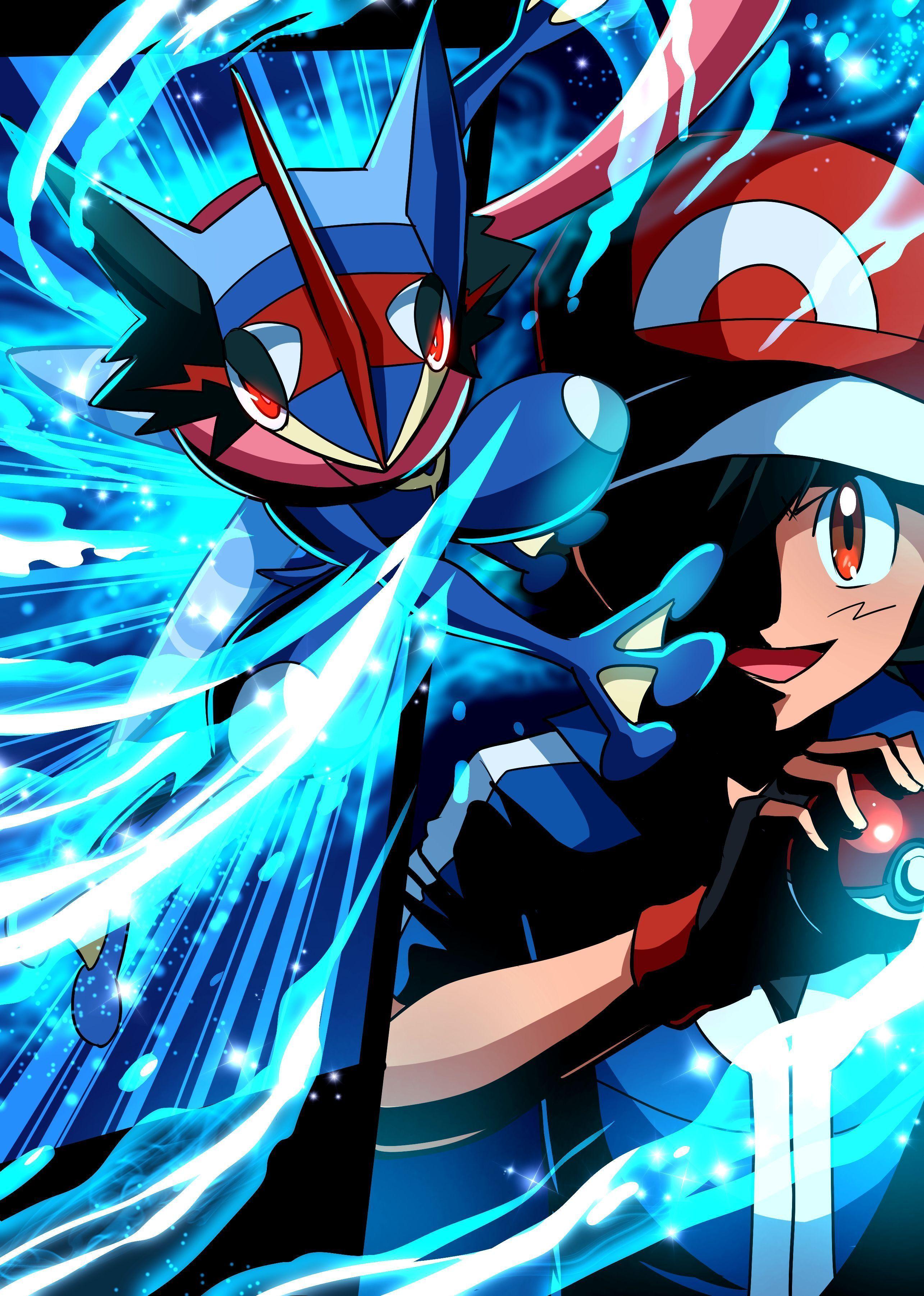 2570x3603 Pokémon Ash And Greninja Wallpaper