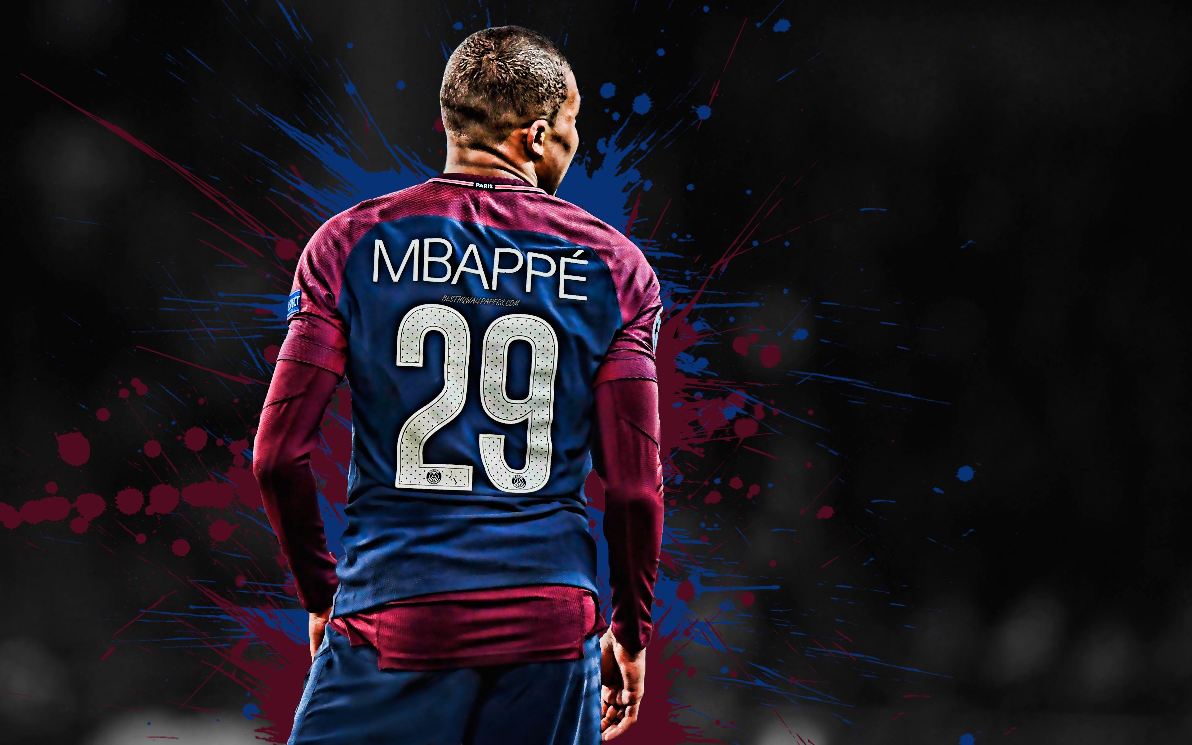 3840x2400 Download Wallpaper Kylian Mbappe, PSG, French Football Player, Striker, Paris Saint Germain, Ligue France, Creative Art, Football, Mbappe For Desktop With Resolution 3840x2400. High Quality HD Picture Wallpaper