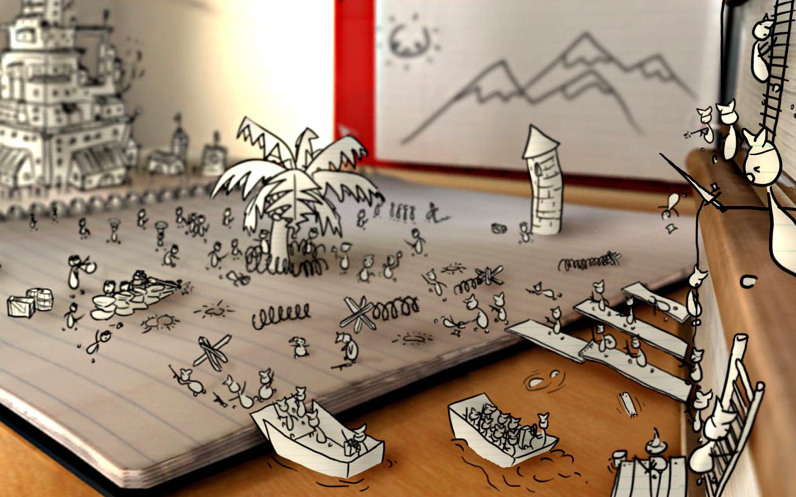 2560x1600 Doodle Background HD
