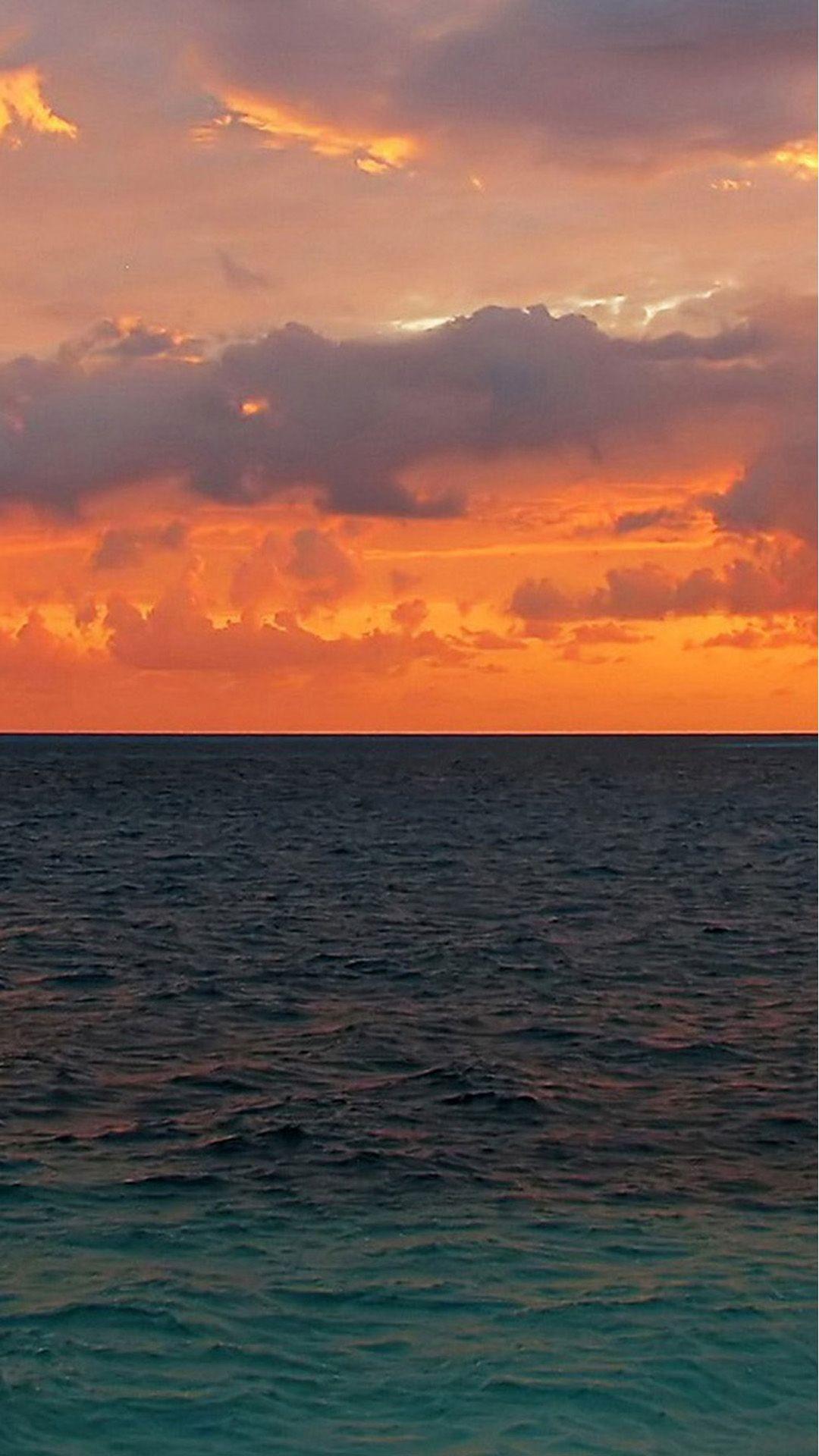 1080x1920 Nature Sunset Ocean Surface iPhone 8 Wallpaper Free Download