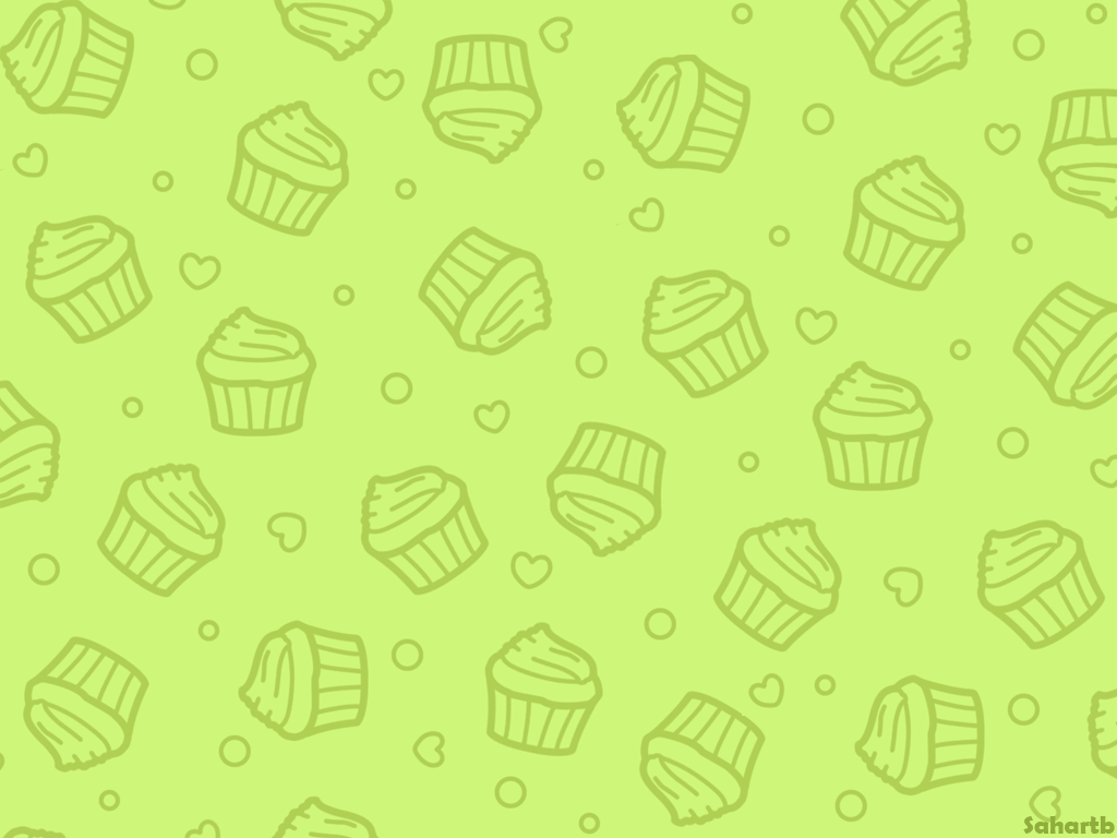 1024x768 Cupcake wallpaper (Green)