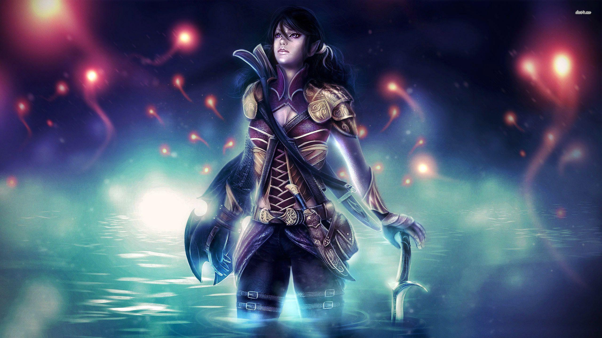 2560x1440 Female Elf Warrior 2560x1440 Fantasy Wallpaper 22947 :