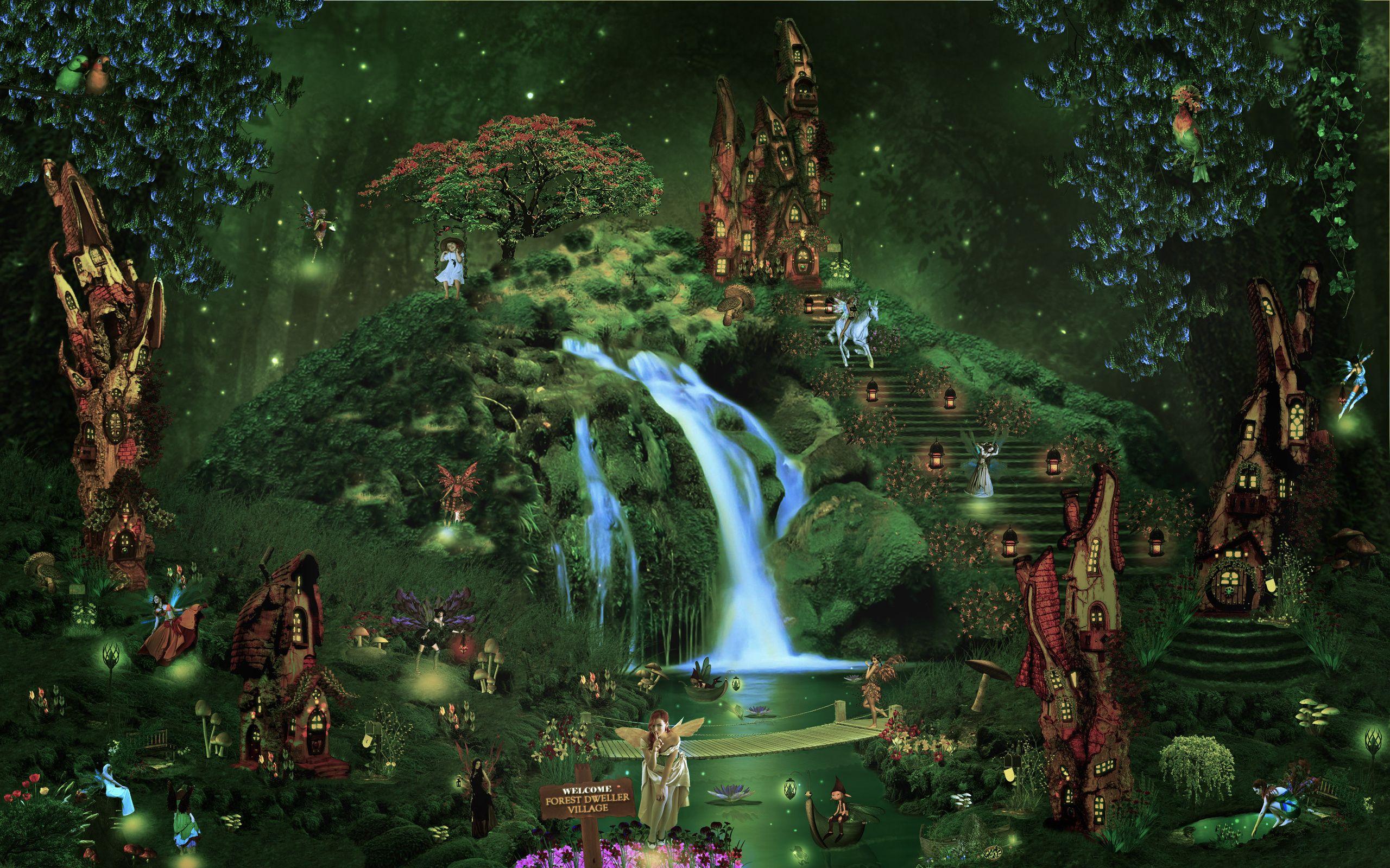 2560x1600 Free download castle city forest waterfall fairy elf magical wallpaper background [2560x1600] for your Desktop, Mobile & Tablet. Explore Elven Forest Wallpaper. Elves Wallpaper, Elf Movie Wallpaper, Elf Wallpaper for Desktop