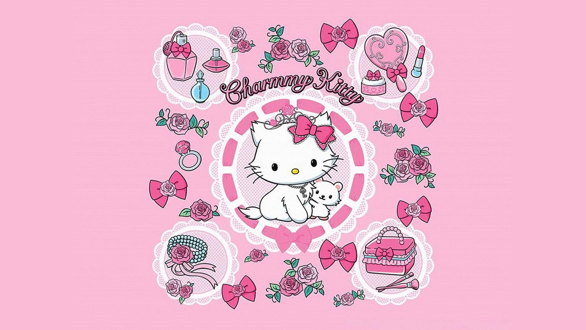 Обои с курами из hello kitty