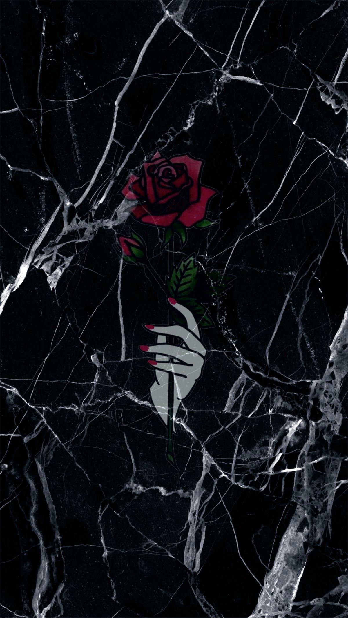 1200x2133 Hình Nền iPhone Broken Heart Black Rose