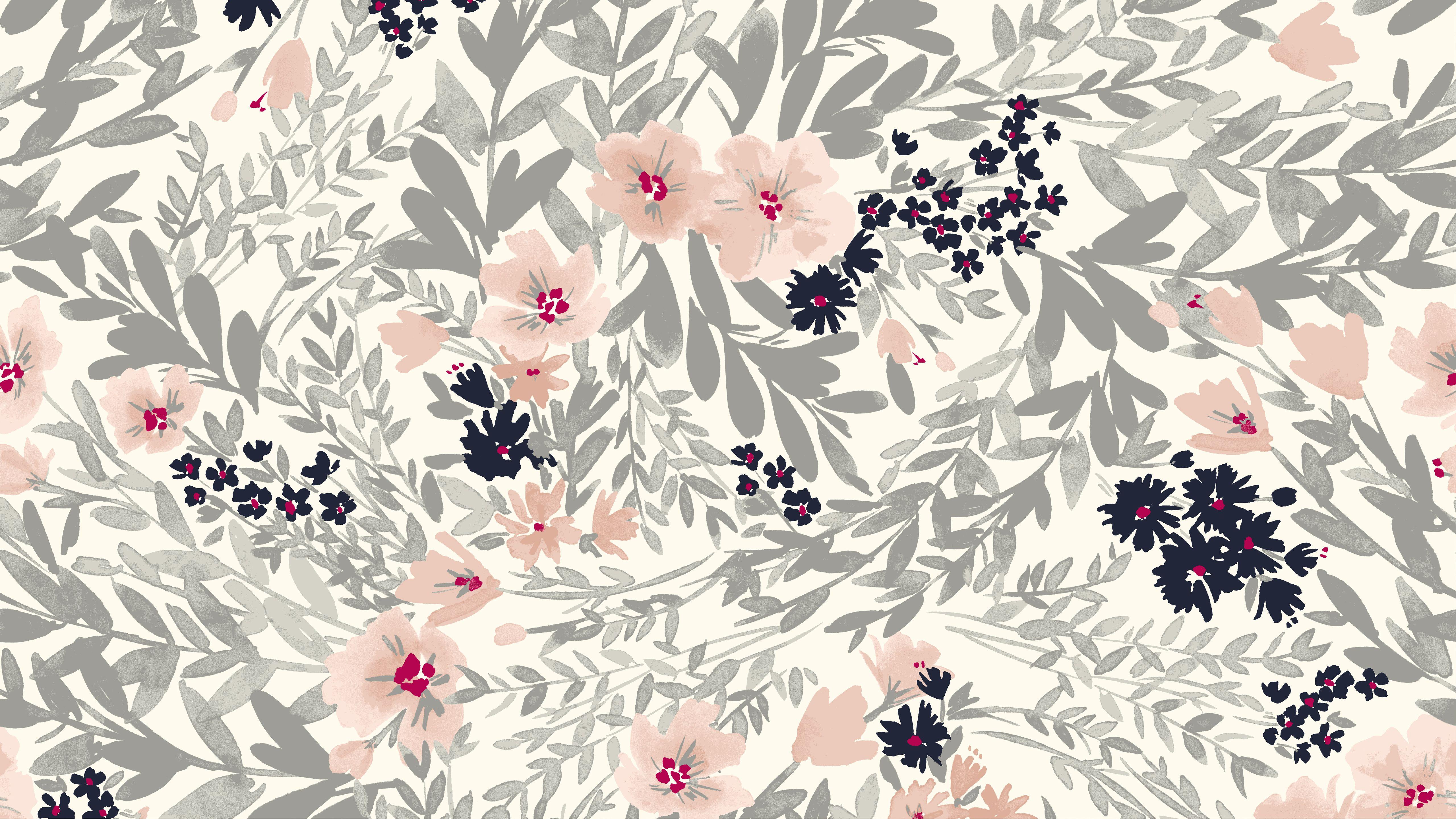 5120x2880 Watercolor Flowers Background Picture. HD Wallpaper Background
