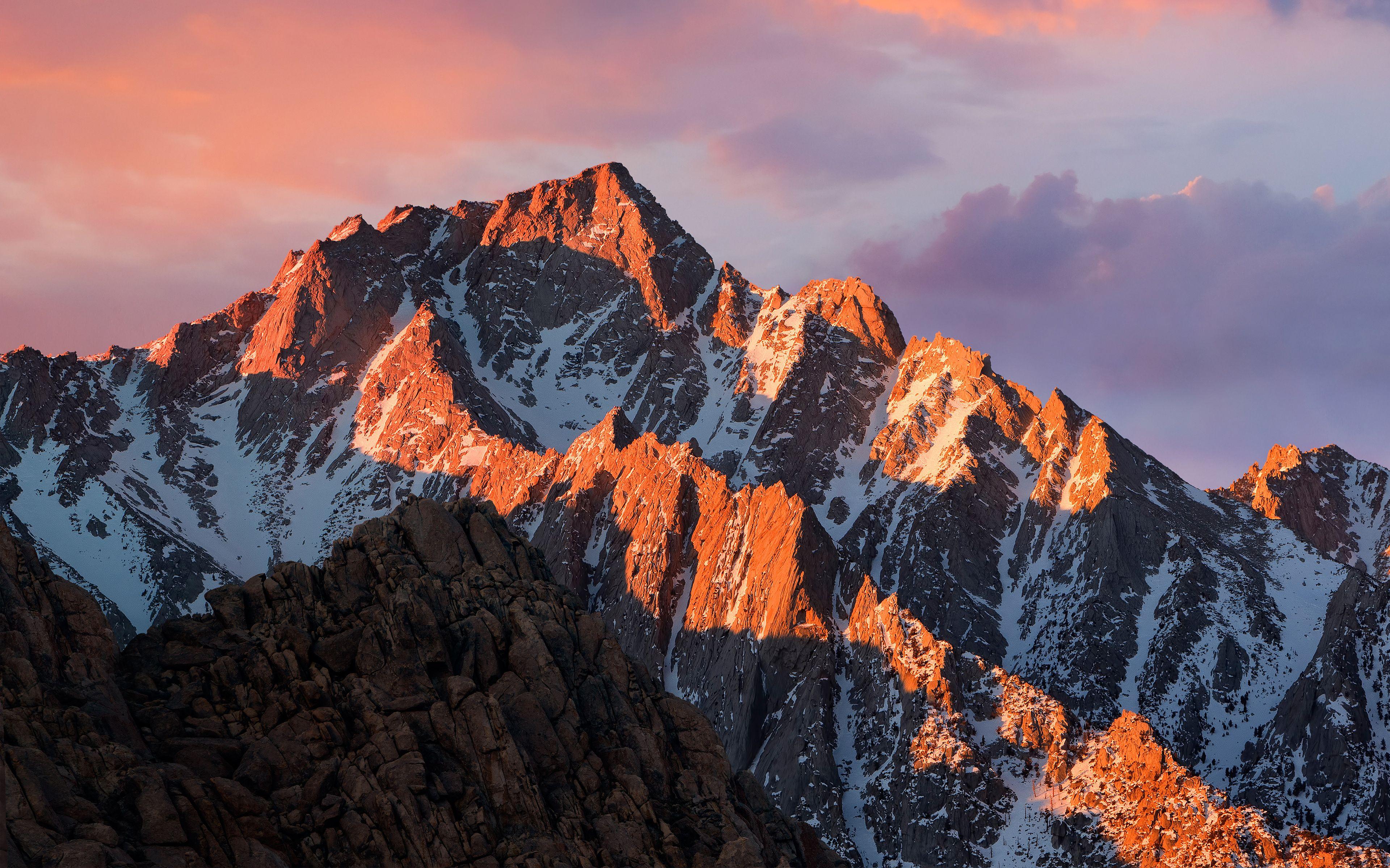Hình nền 4K cho macOS Sierra Stock Mountains 3840x2400