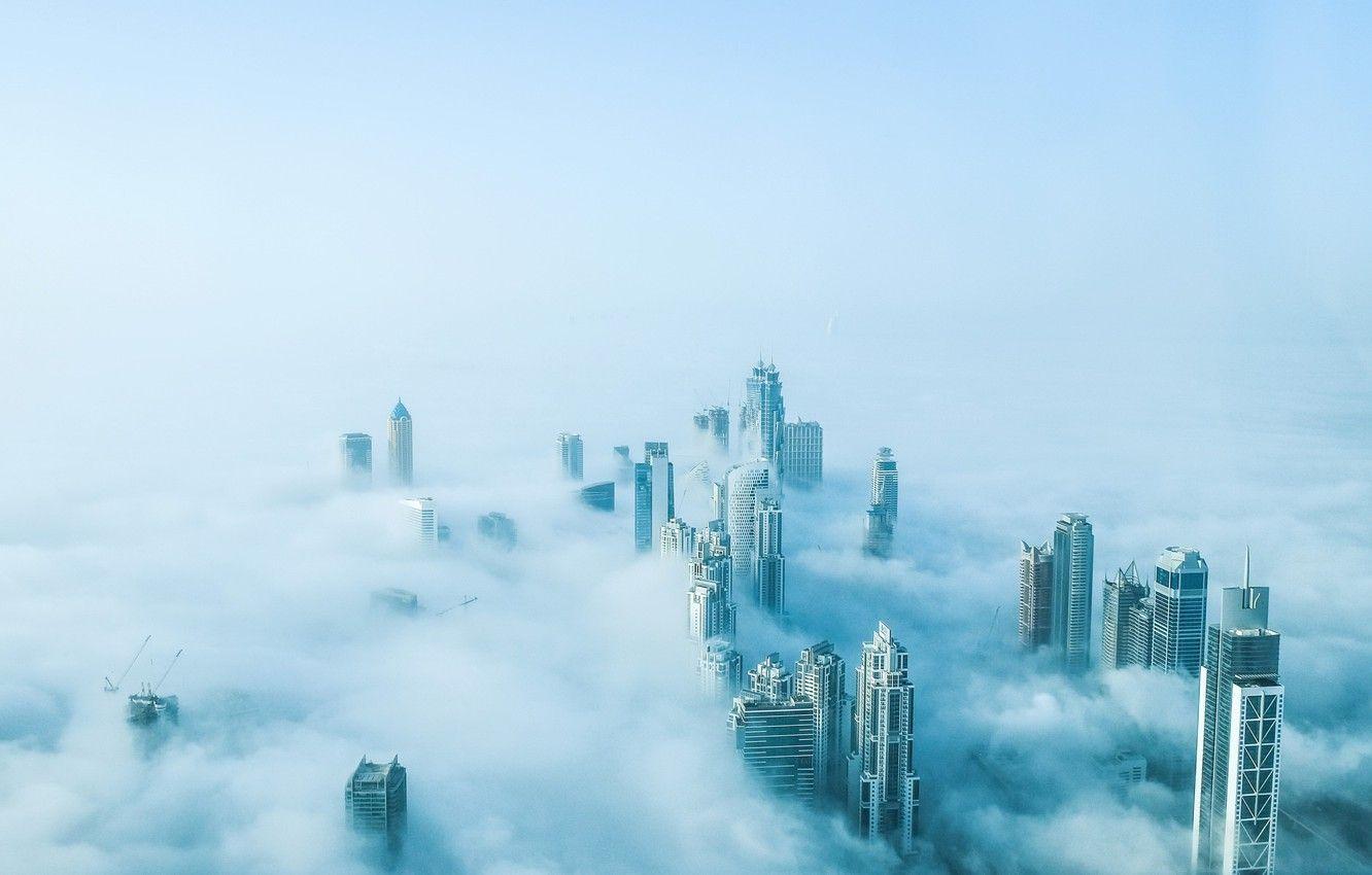 1332x850 Wallpaper fog, dubai, mist, burjkhalikfa image for desktop, section город