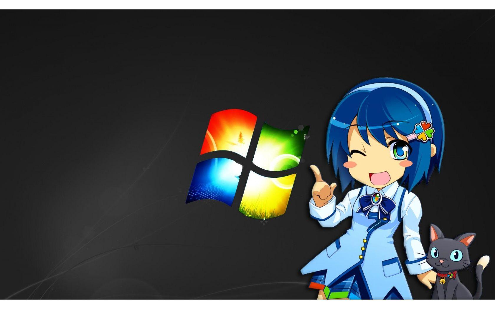 1680x1050 Anime Windows Girl Wallpaper