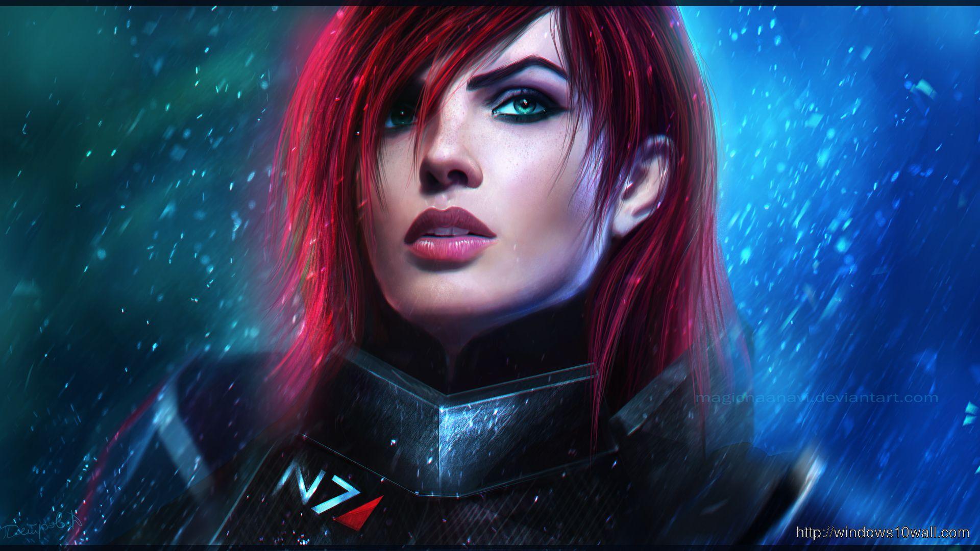 1920x1080 Red Head Anime Girl Wide Wallpaper