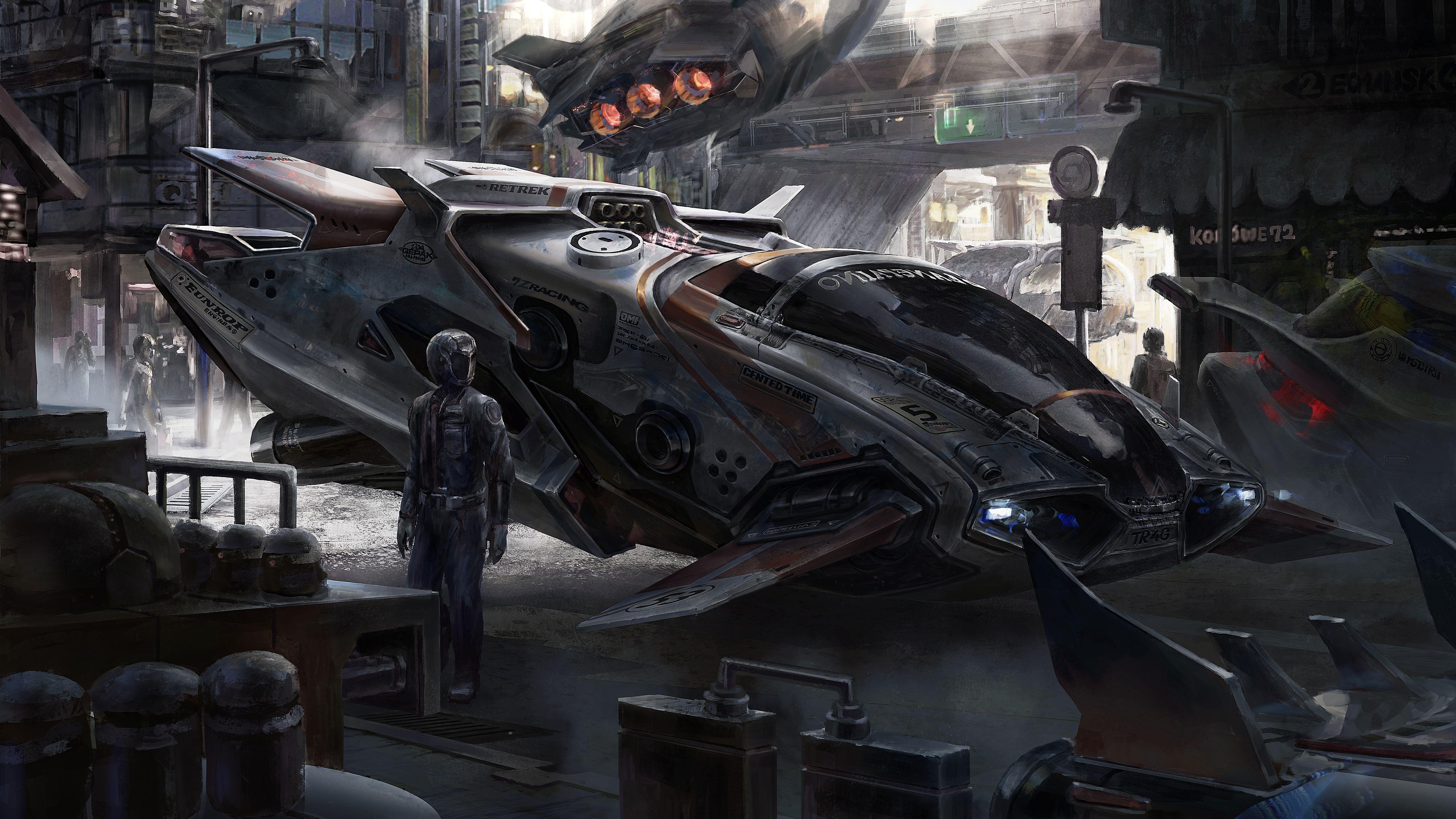 5120x2880 Scifi On The Street 5k 5k HD 4k Wallpaper, Image, Background, Photo and Picture
