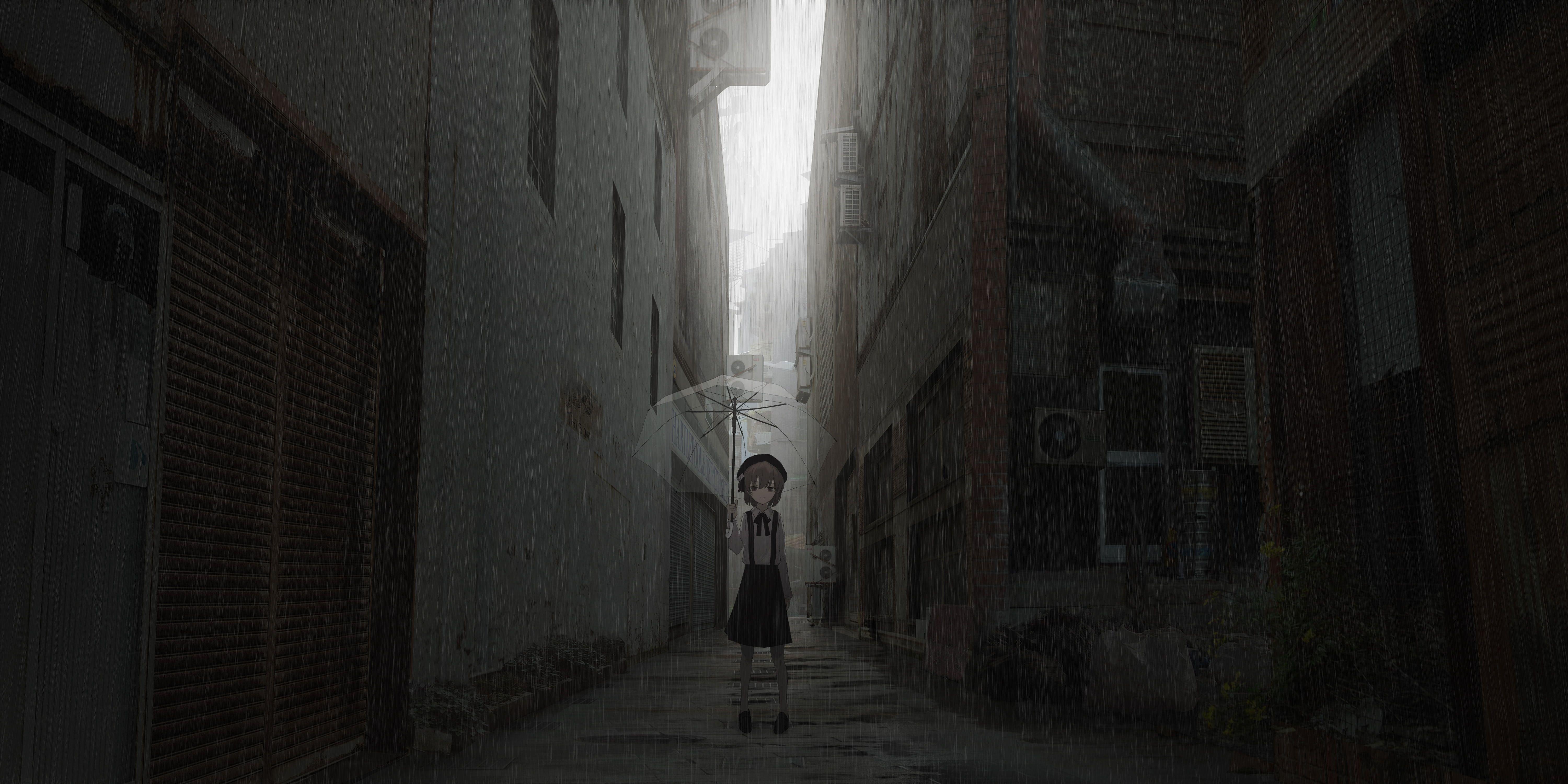 6000x3000 hatoba tsugu #channel #raining back streets #umbrella #Anime K #wallpaper #hdwallpaper #desktop. Anime, Anime wallpaper, Cute anime character