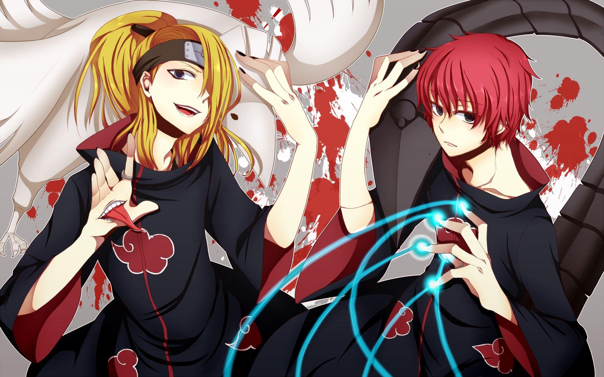 2000x1250 Naruto: девушки sasori и deidara Wallpaper