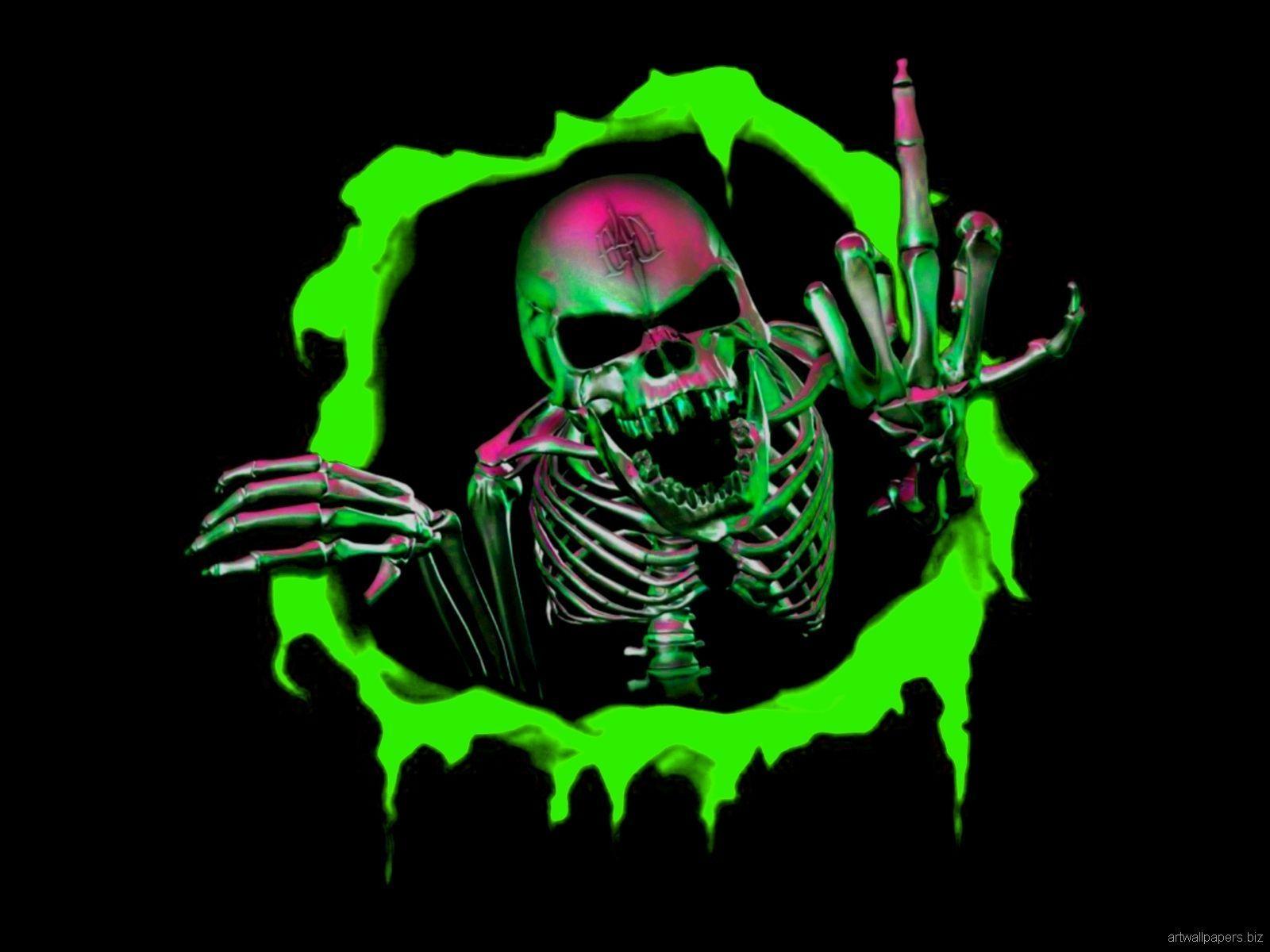 Neon Green Skull Wallpapers Top Free Neon Green Skull Backgrounds Wallpaperaccess