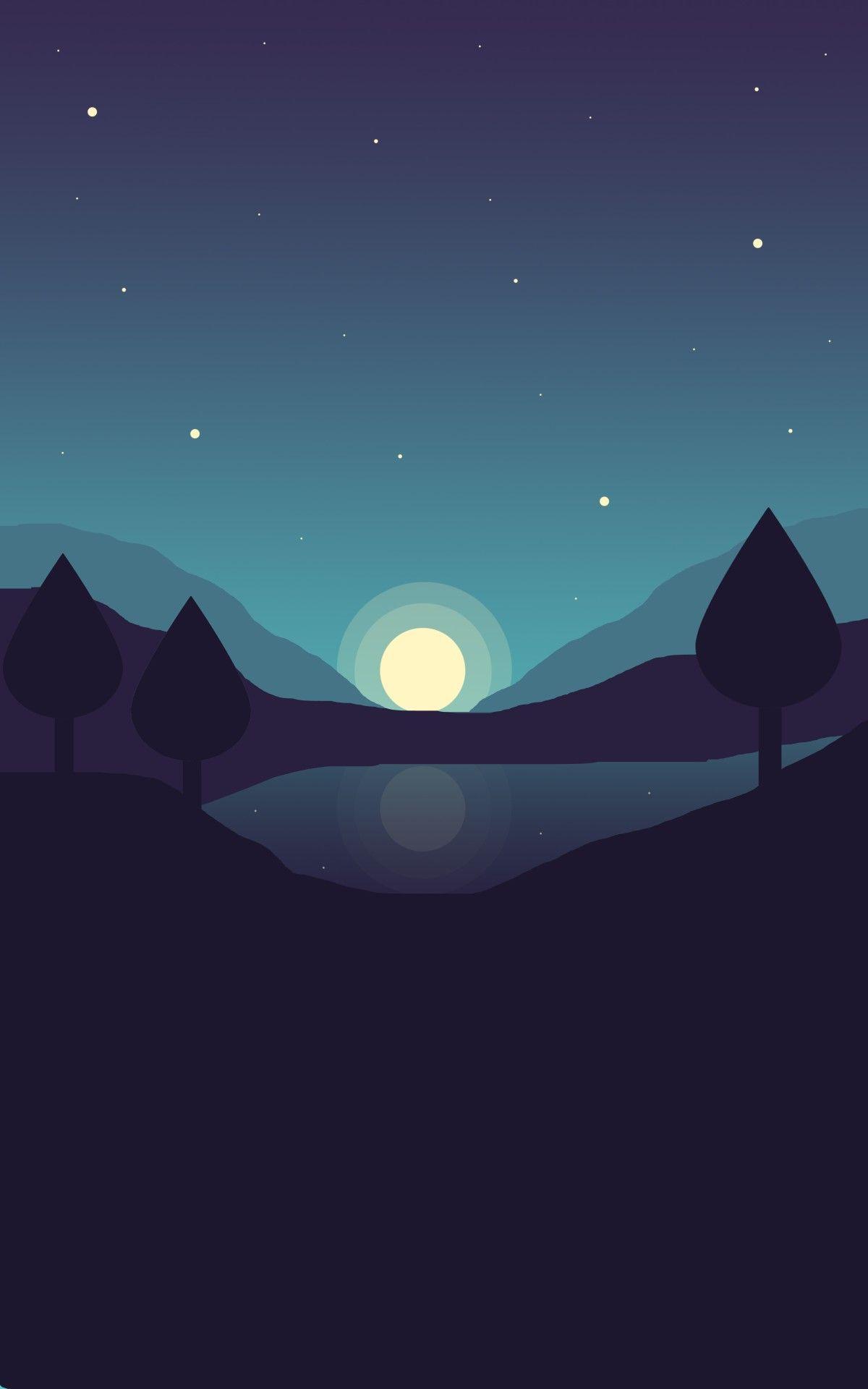 1200x1920 Phone wallpaper. Minimalist wallpaper, Landscape wallpaper, Digital illustration
