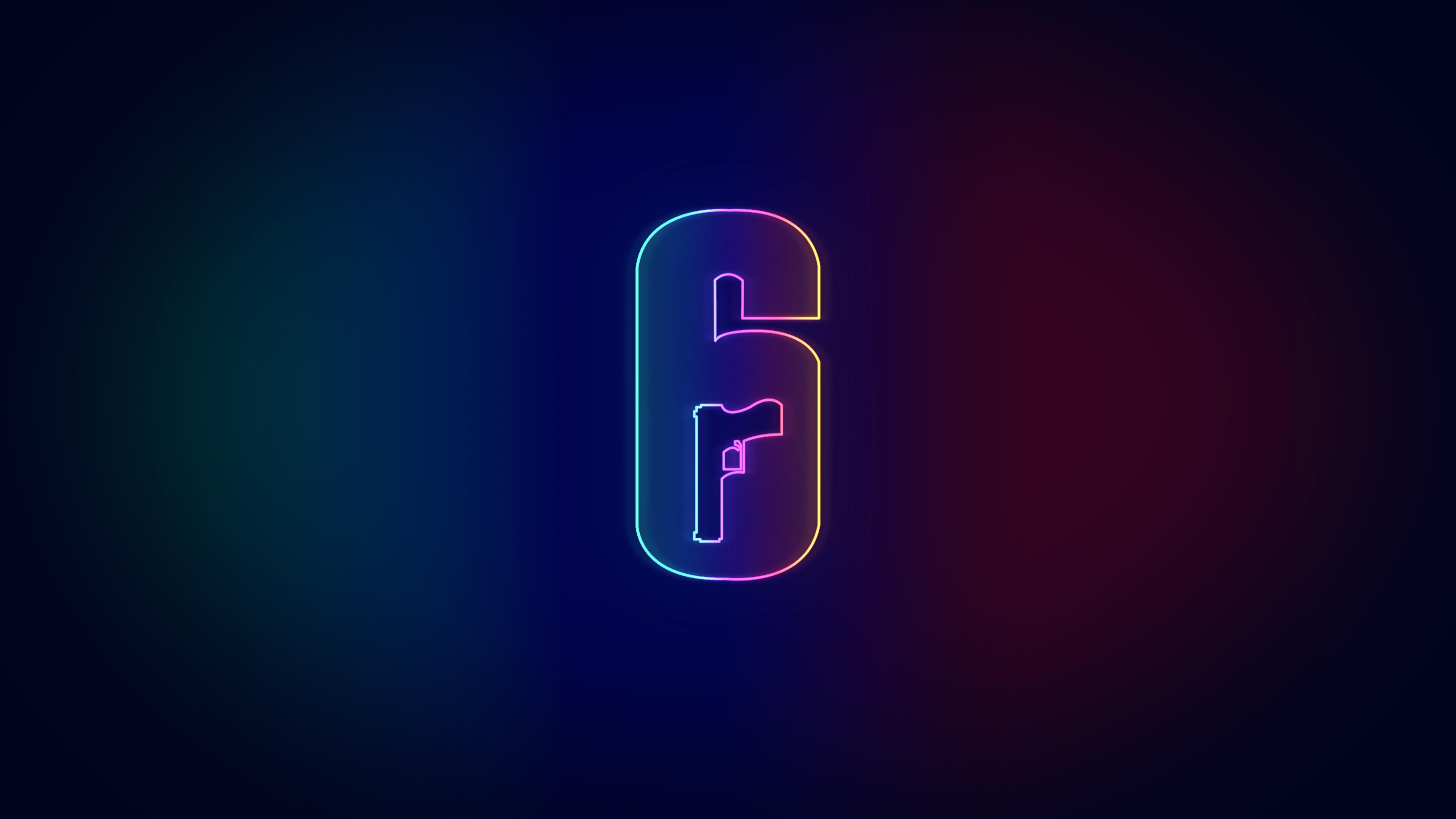 3840x2160 Neon Rainbow 6 Logo wallpaper [3840 x 2160]