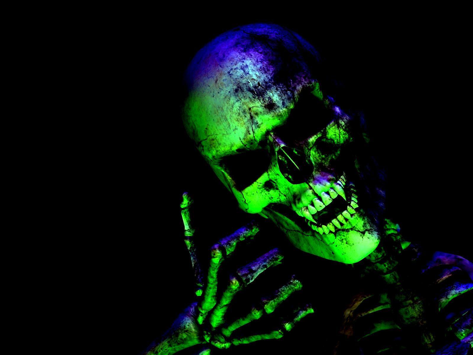 1600x1200 Skull Bones Neon Light Dead Abstract HD wallpaper 1660 - Neon Police Skull Wallpaper