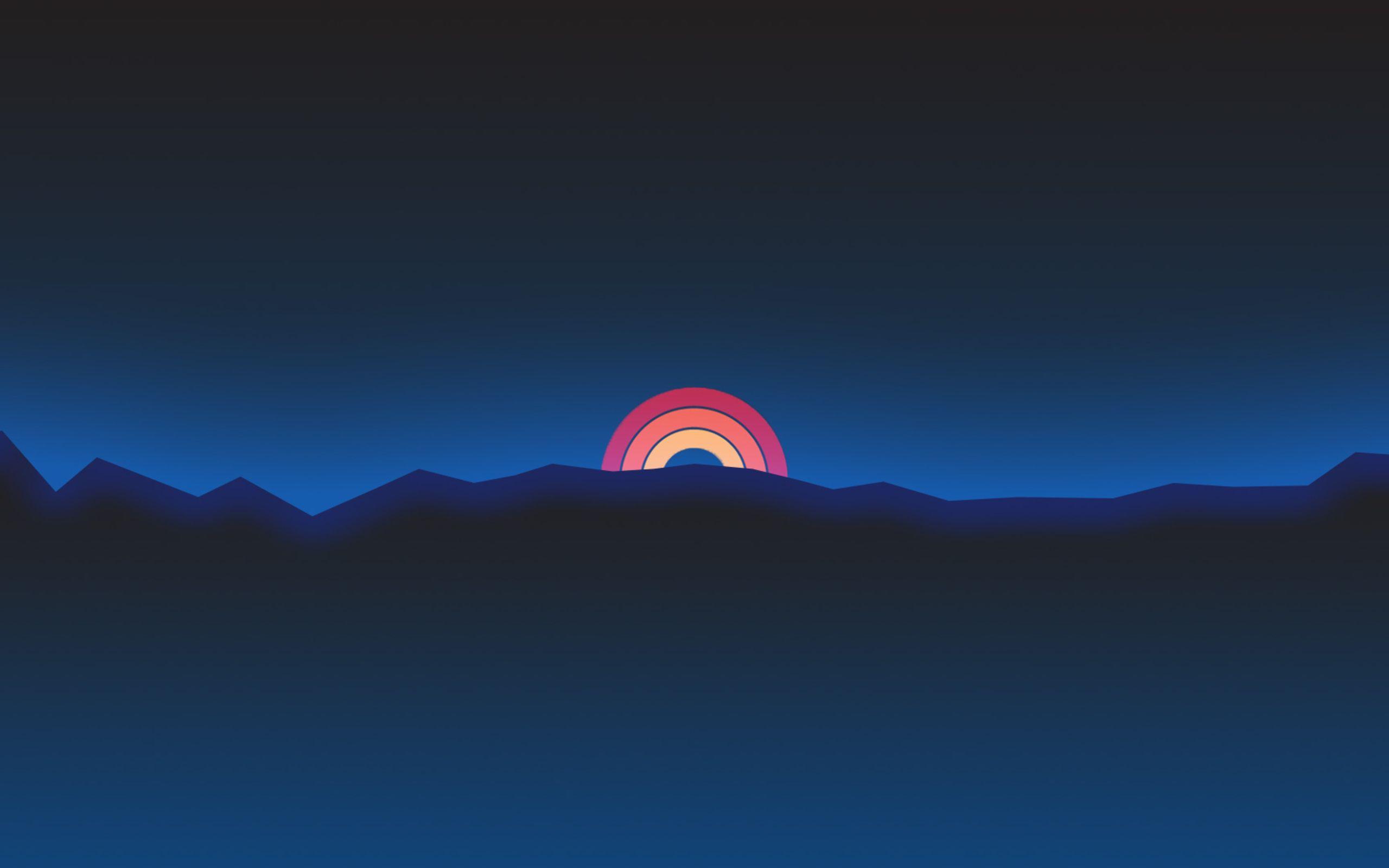 2560x1600 Minimalism Neon Rainbow Sunset Retro Style 2560x1600 Resolution HD 4k Wallpaper, Image, Background, Photo and Picture