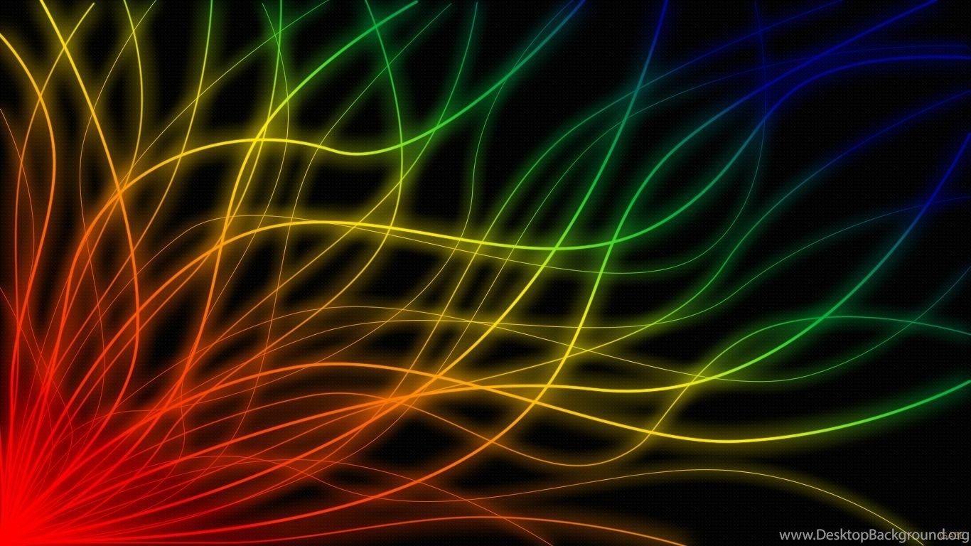1366x768 Neon Rainbow Background For Desktop Desktop Background
