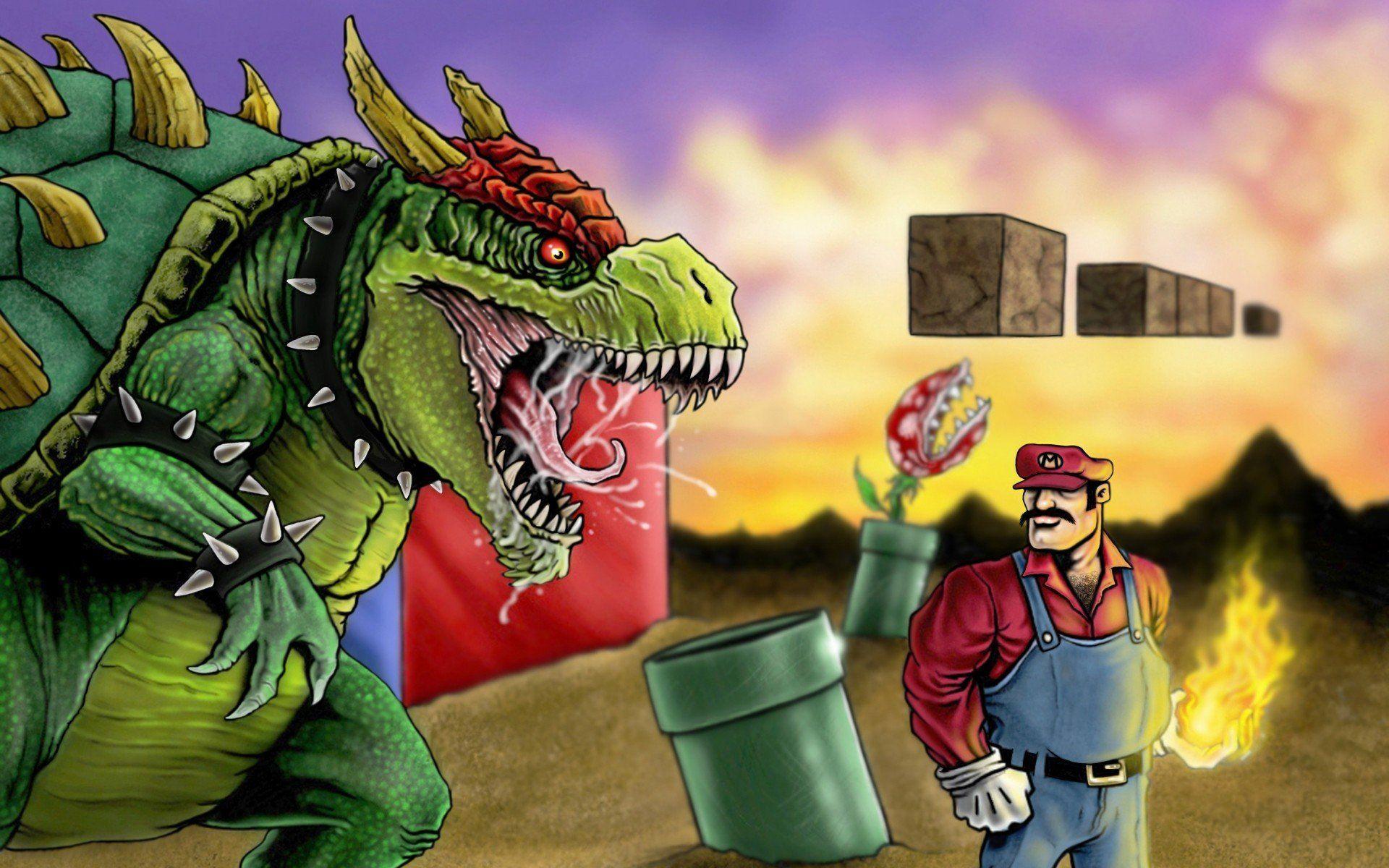 1920x1200 Mario Bros Super Mario Bowser artwork