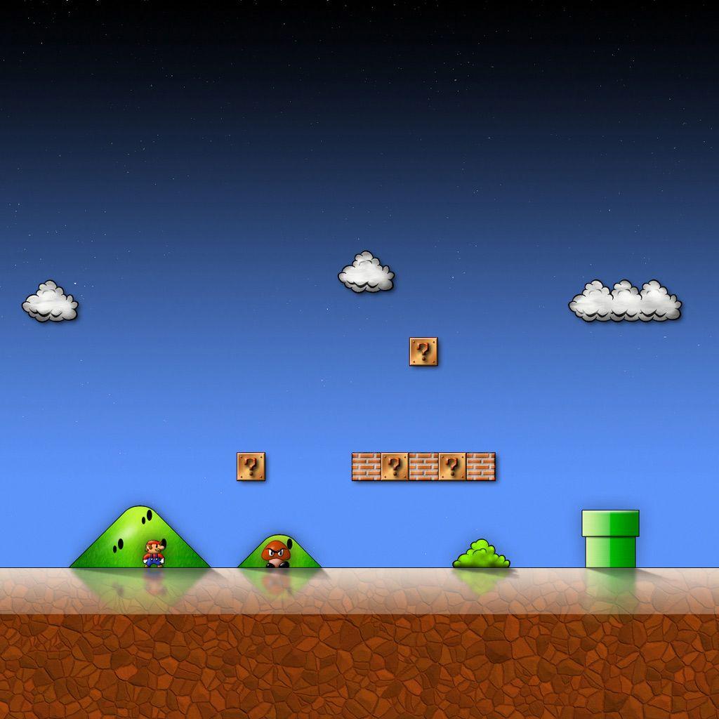 1024x1024 Vector Mario Bros. Game IPad IPad2 Wallpaper