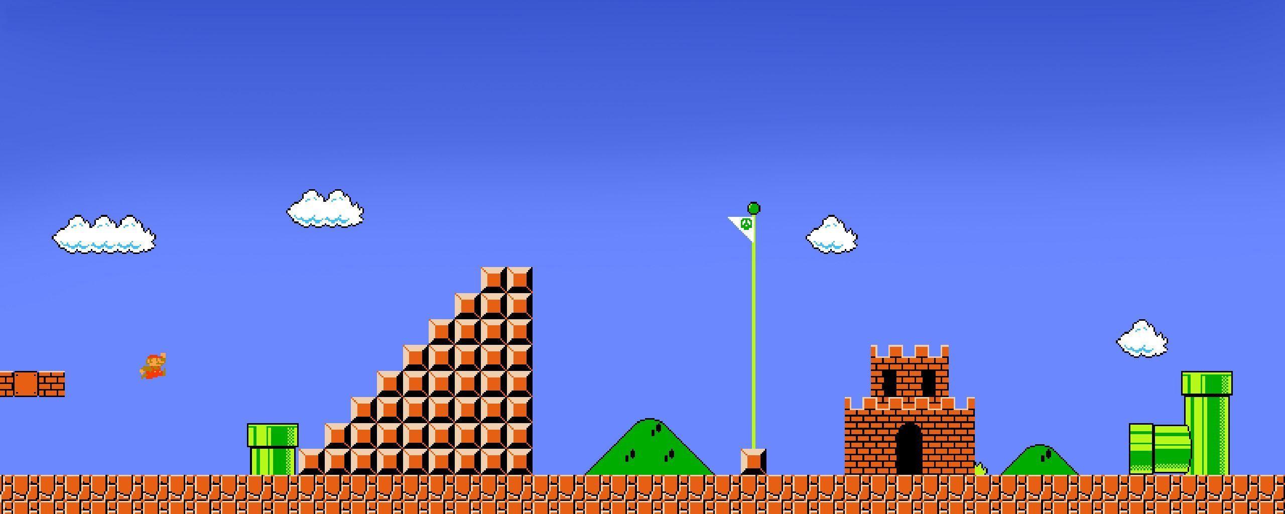 2560x1024 Super Mario Background Image