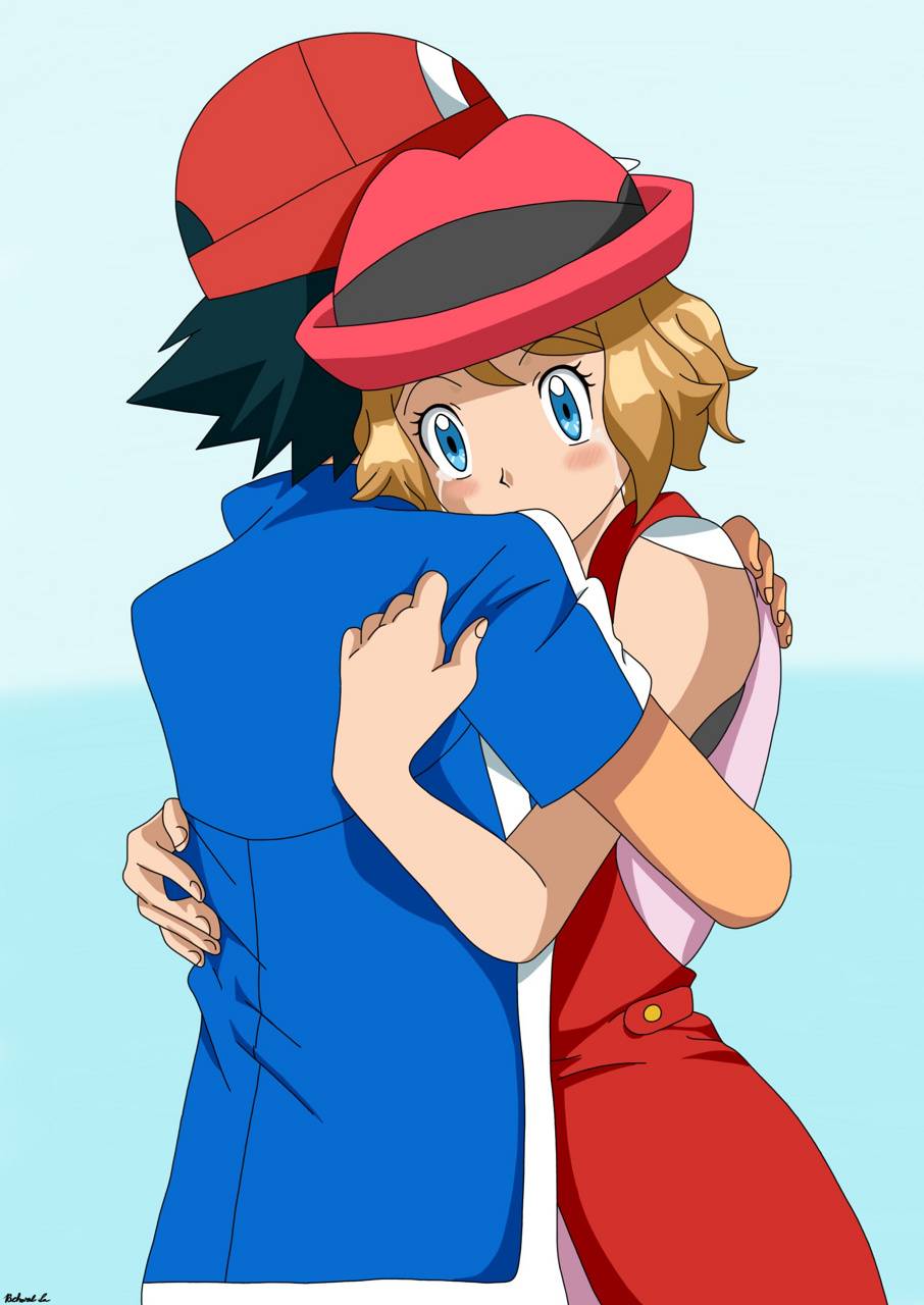 906x1280 Ash And Serena Wallpaper